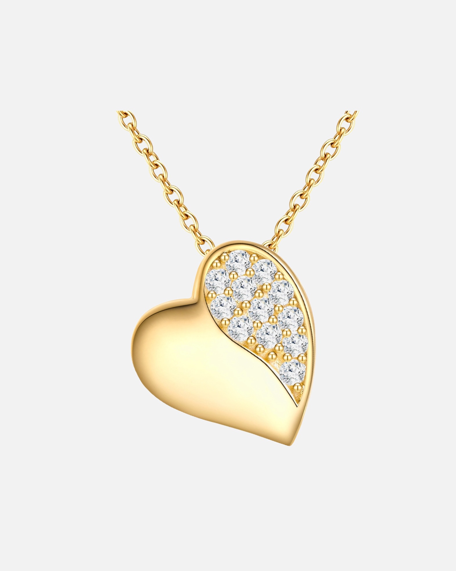 Collier for FemmeChaîne Coeur Argent sterling Oxyde de zirconium (CZ) en Or jaune40,0 cm Basiskette + 5,0 cm Verlängerung