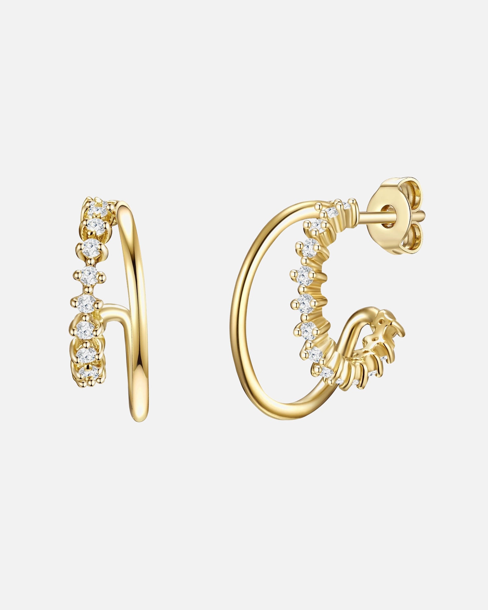 Boucle d'oreilles for FemmeCréoles en argent Argent sterling Oxyde de zirconium (CZ) en Or jaune16,0 mm