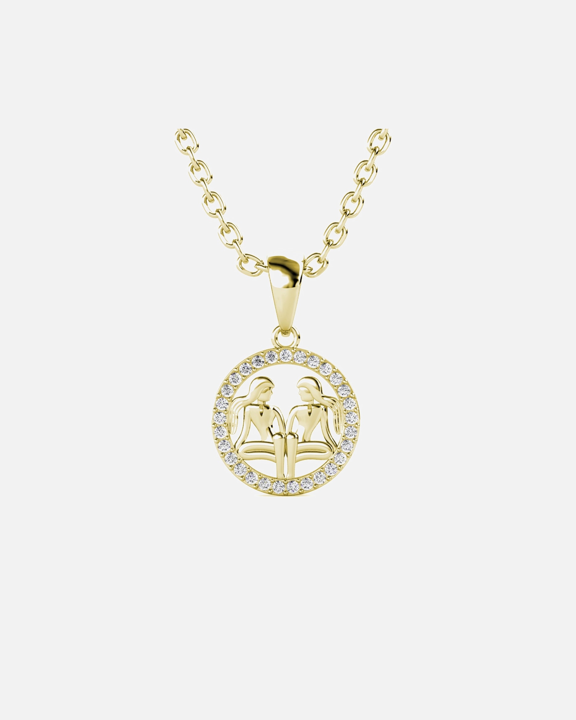 Halskette für Weiblich MYC-Paris Zwillinge Sternzeichen Halskette und Anhänger Zwillinge Sternzeichen Halsketten - Gold und Kristall