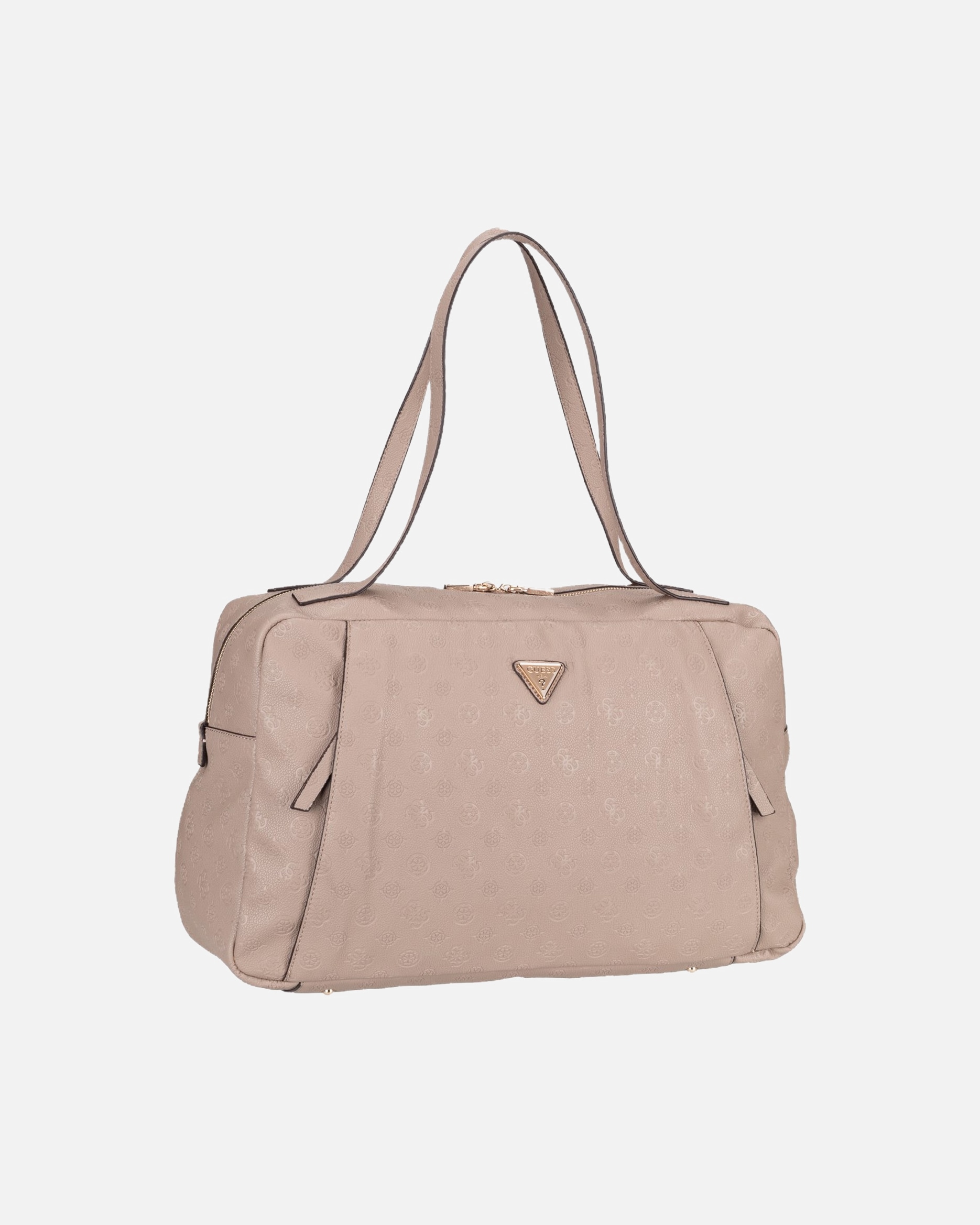 Handtasche für Weiblich Guess Devon Weekender Reisetasche 48 cm taupe logo