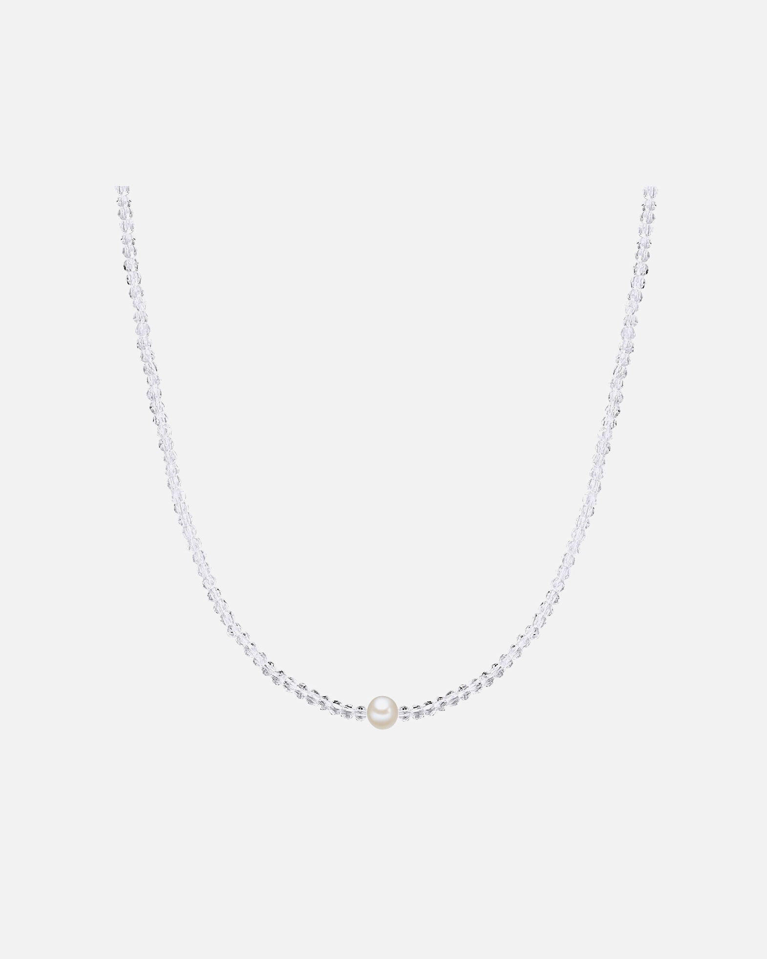 Collier for FemmeChaîne Argent sterling Cristal de quartz Perle de culture d'eau douce en Argent40,0 cm Basiskette + 5,0 cm Verlängerung