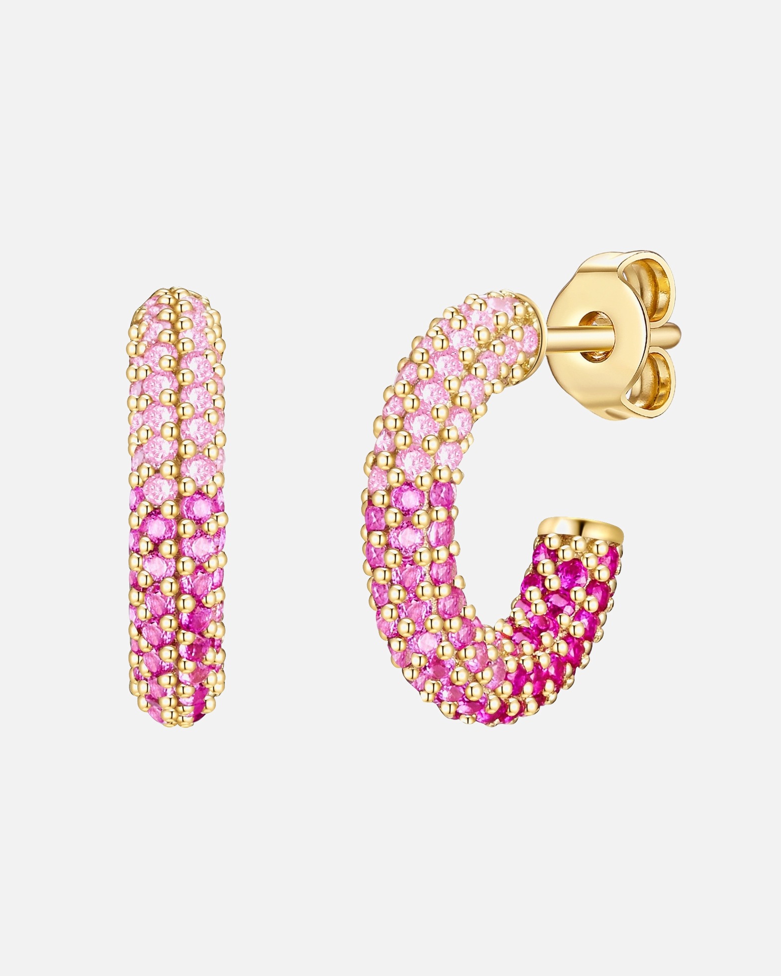 Créoles for FemmeCréoles en argent Argent sterling Oxyde de zirconium (CZ) en Or jaune15,6 mm