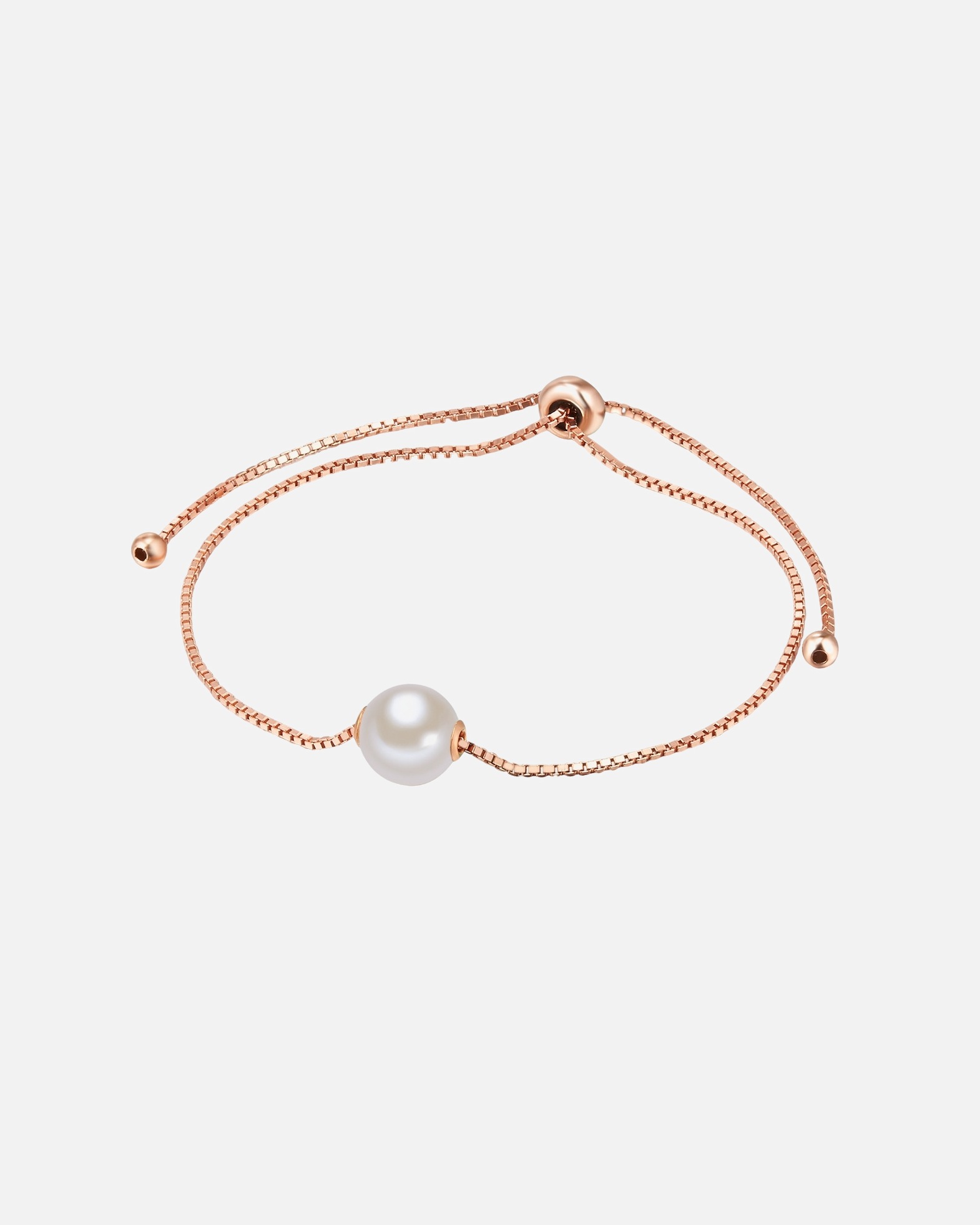 Bracelet for FemmeBracelet en argent Argent sterling Perle de culture d'eau douce en Or rose14,0 - 22,0 cm, flexibel einstellbar