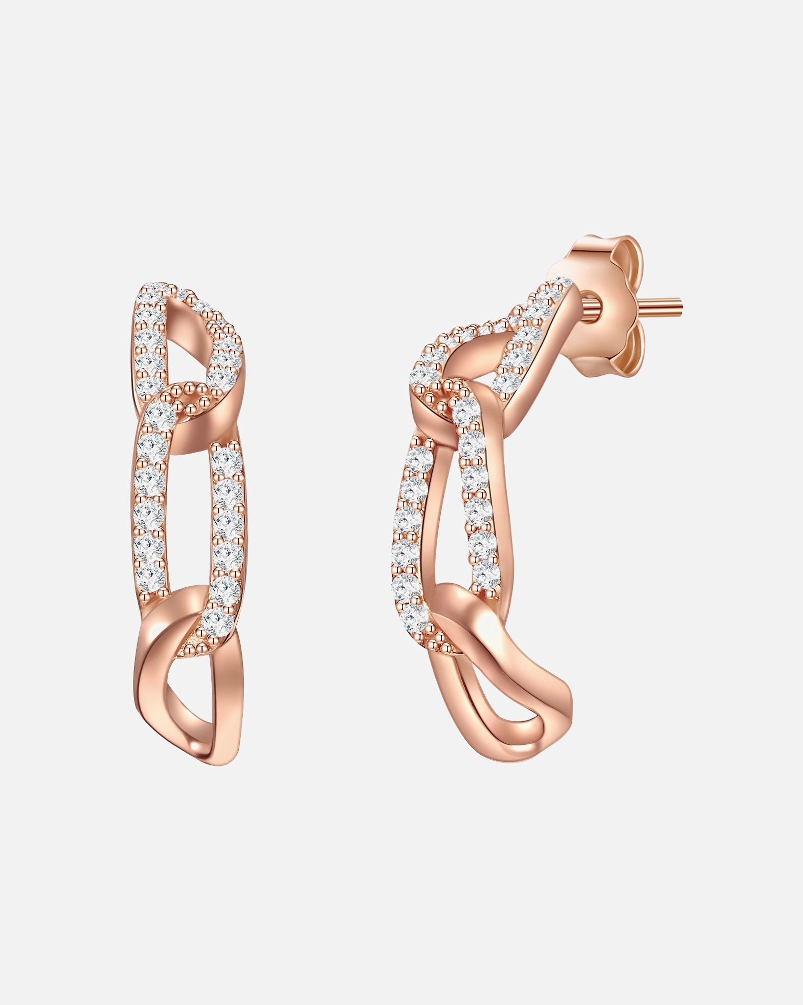 Créoles for FemmeCréoles en argent Argent sterling Oxyde de zirconium (CZ) en Or rose16,4 mm