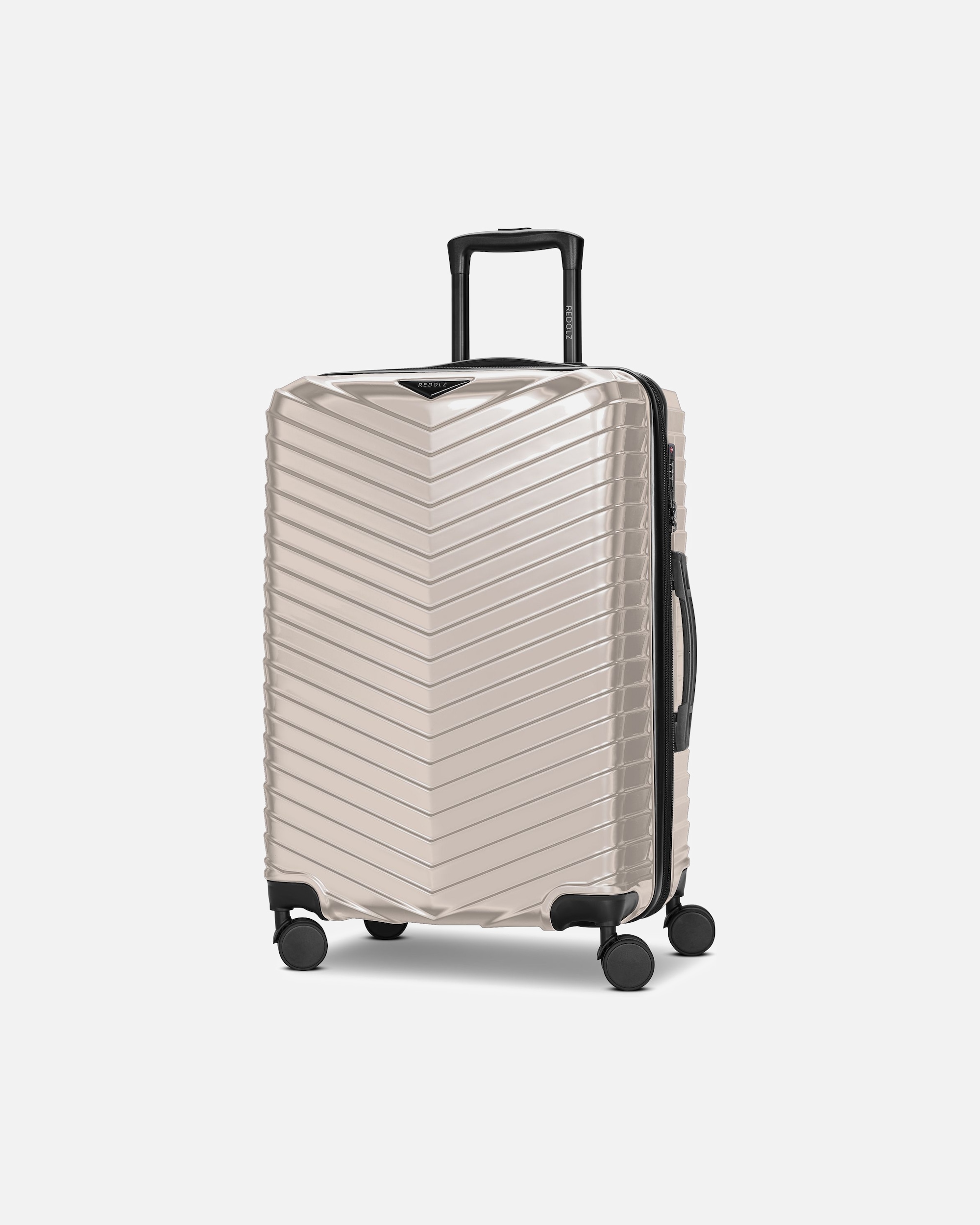 Trolley für Männlich Redolz Essentials 18 2.0 4 Rollen Trolley M 66 cm mit Dehnfalte metallic-greige shiny
