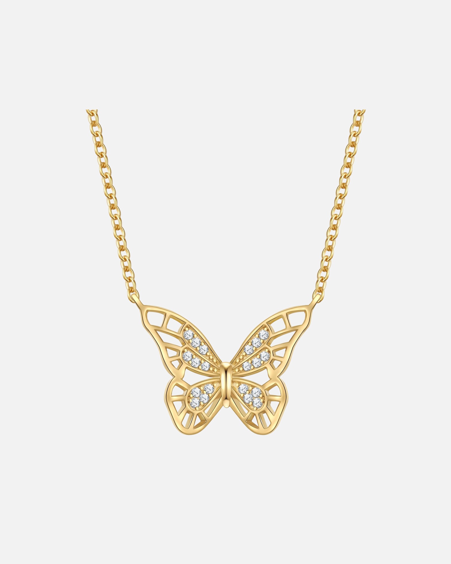 Collier for FemmeChaîne Papillon en Argent sterling en Or jaune42,0 cm Basiskette + 7,0 cm Verlängerung