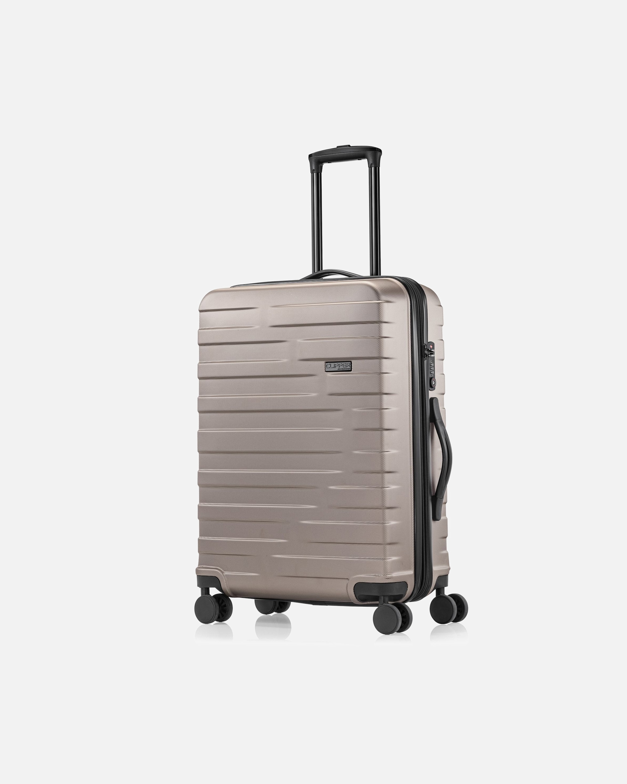 Trolley für Männlich Pack Easy Clipper by Pack Easy Kosmo 4 Rollen Trolley 67 cm mit Dehnfalte prosecco