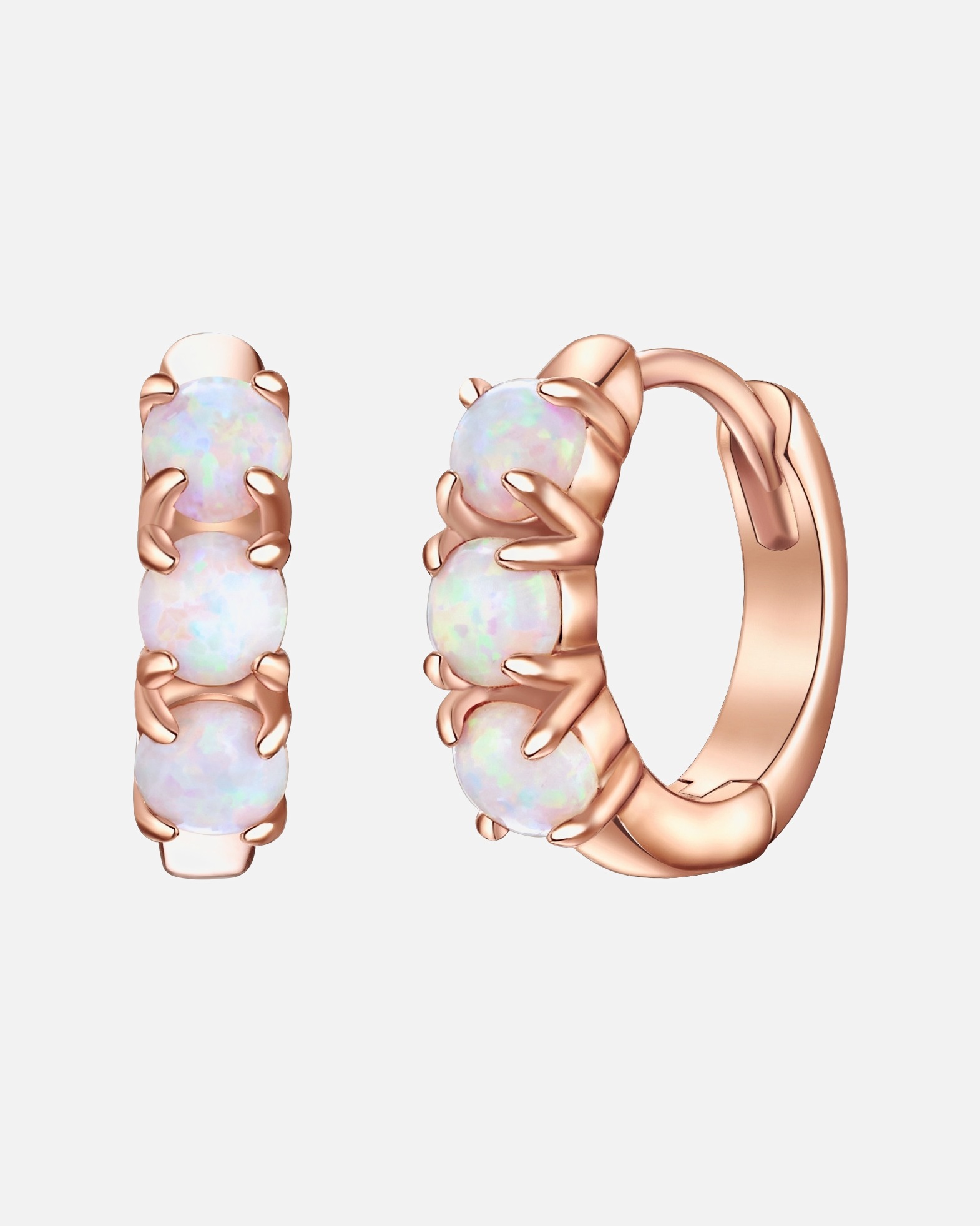 Boucle d'oreilles for FemmeGlanzstücke MünchenCréoles en argent Argent sterling Opale (synth.) en Or rose10,5 mm