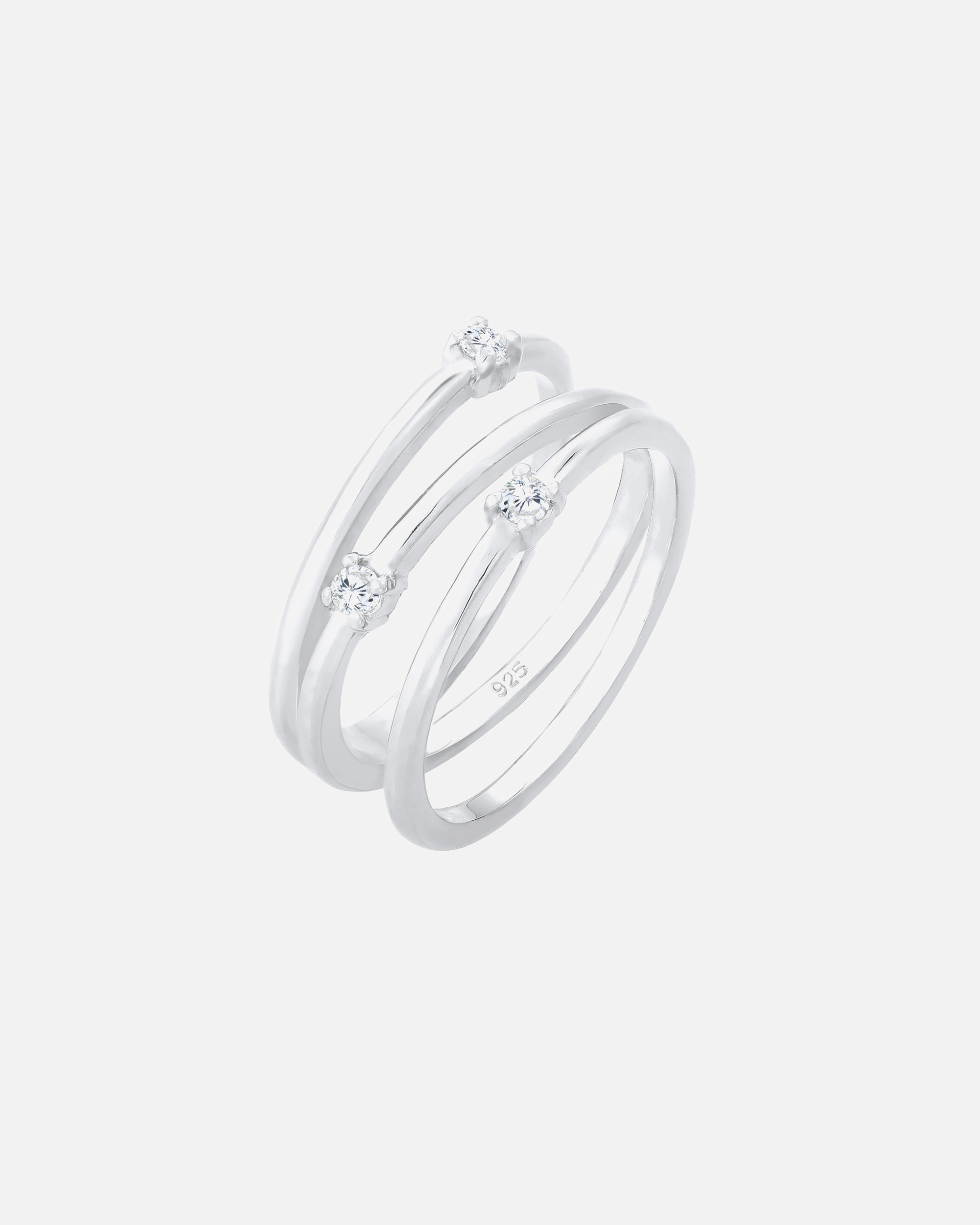 Ring für Weiblich Elli Wickelring Filigran Zirkonia Trend 925 Silber 56