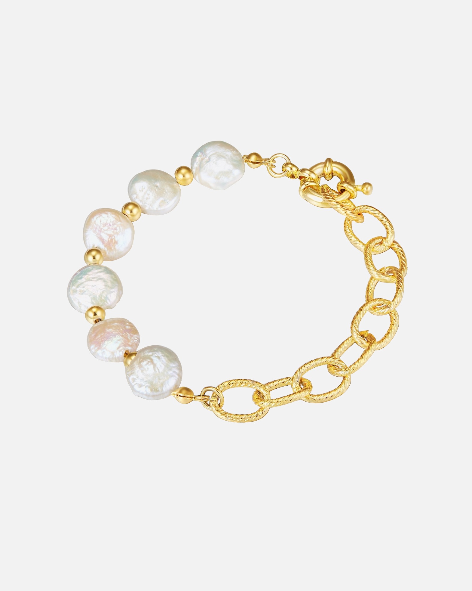 Bracelet for FemmeBracelet en perles Métal Perle de culture d'eau douce en Or jaune18,0 cm Basislänge + 3,0 cm Verlängerung