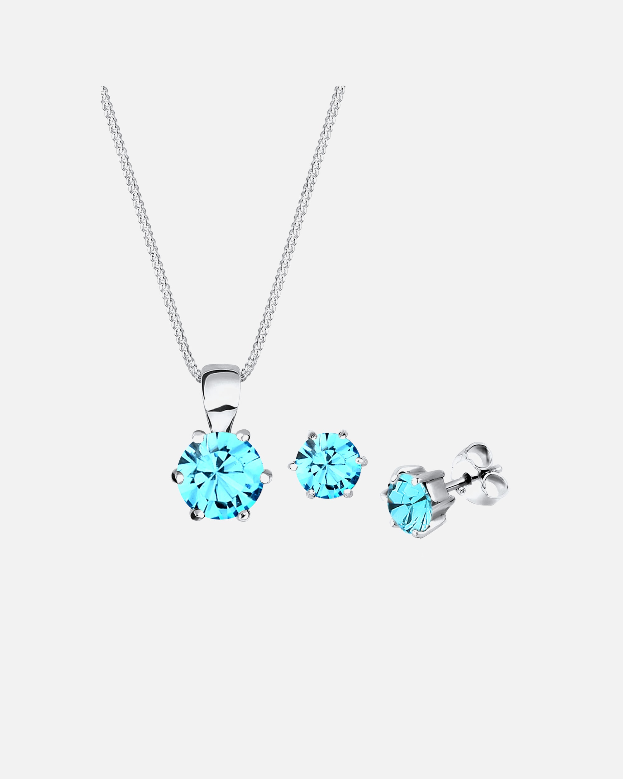 Schmuck für Weiblich Elli Basic 925 Silber, mit Kristallen von Swarovski® Hellblau