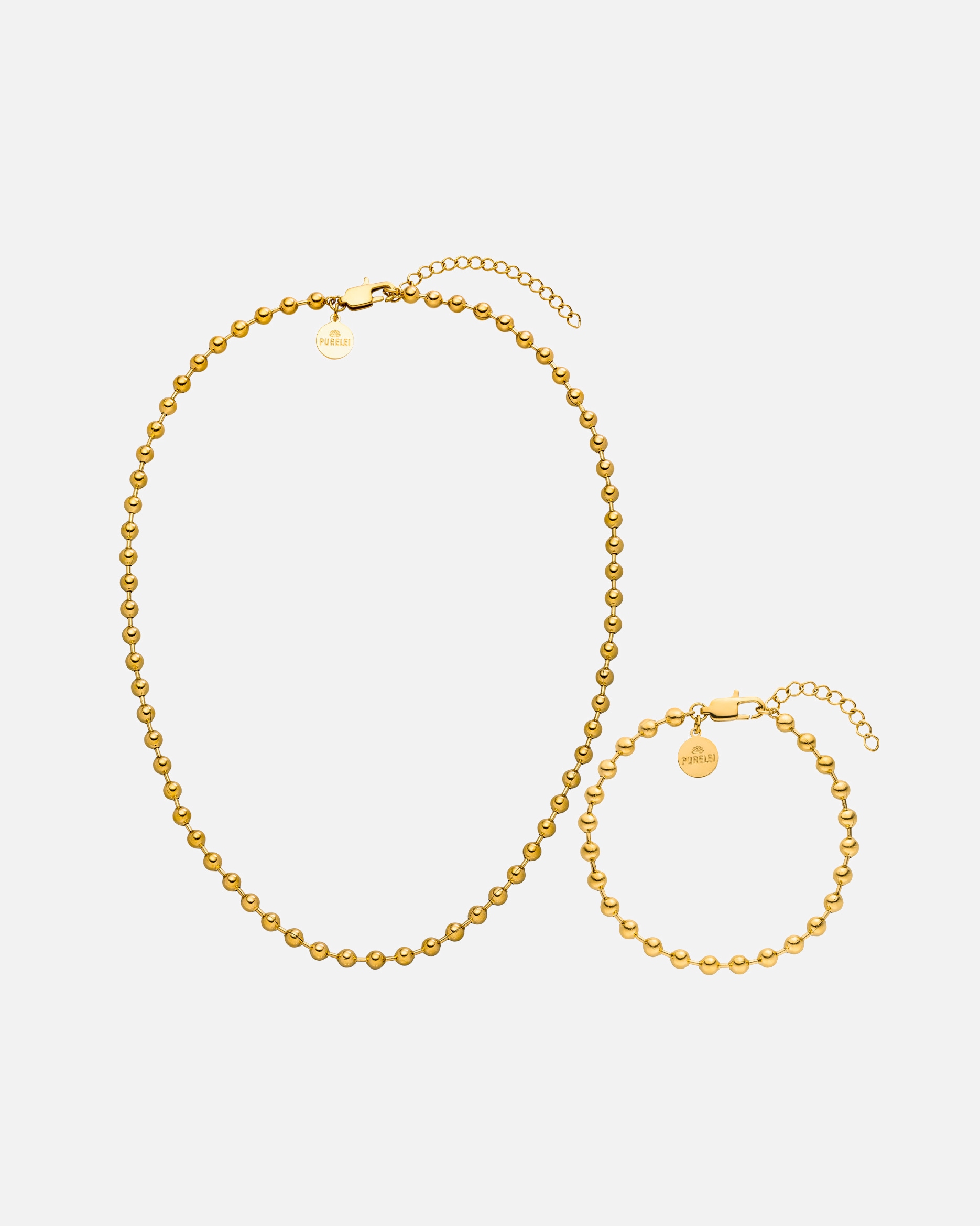 Schmuckset für Unisex Purelei Bubbly Duo Schmuck-Set 100% Edelstahl Gold