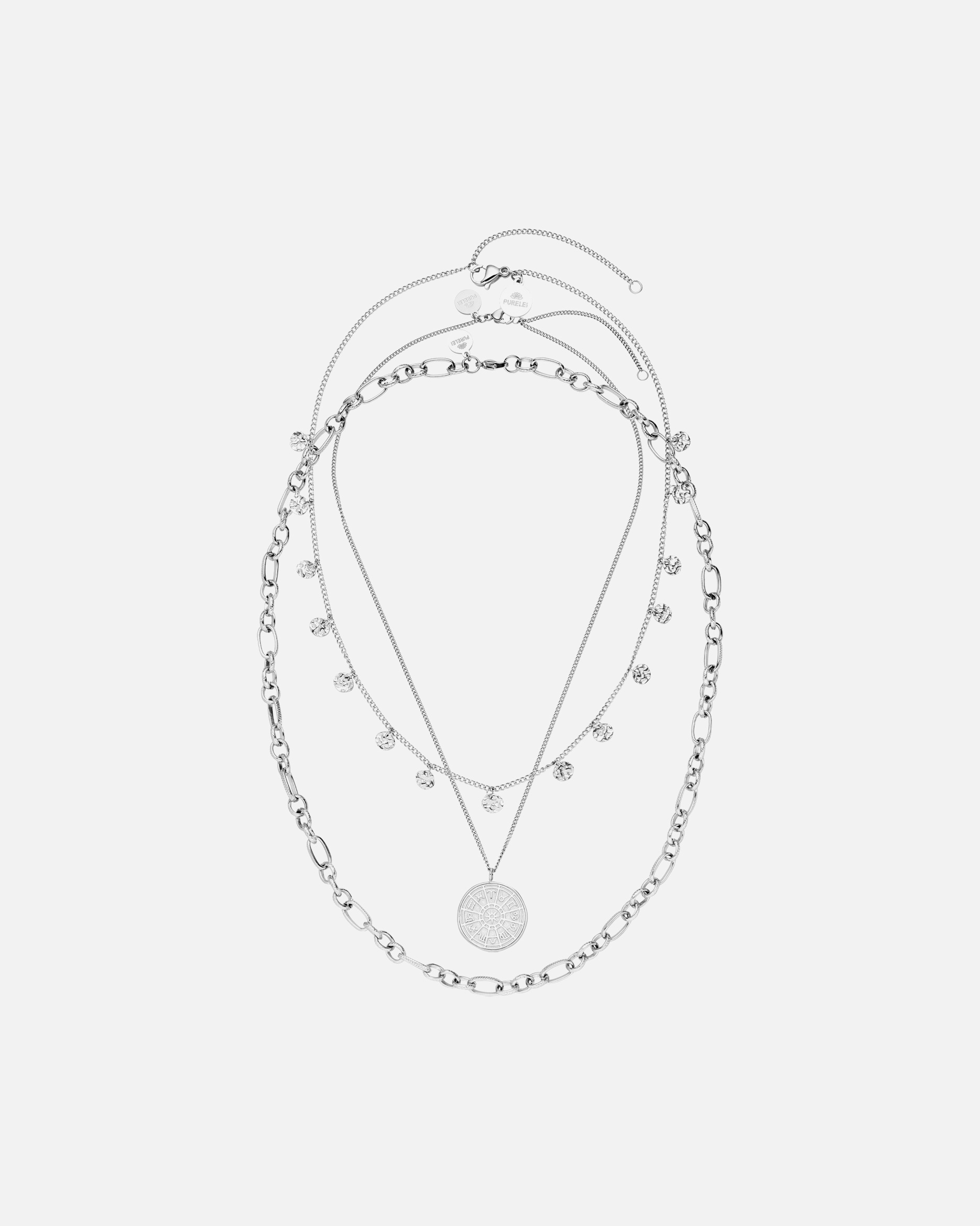 Schmuckset für Unisex Purelei Hanalei Halsketten-Set 100% Edelstahl Silber