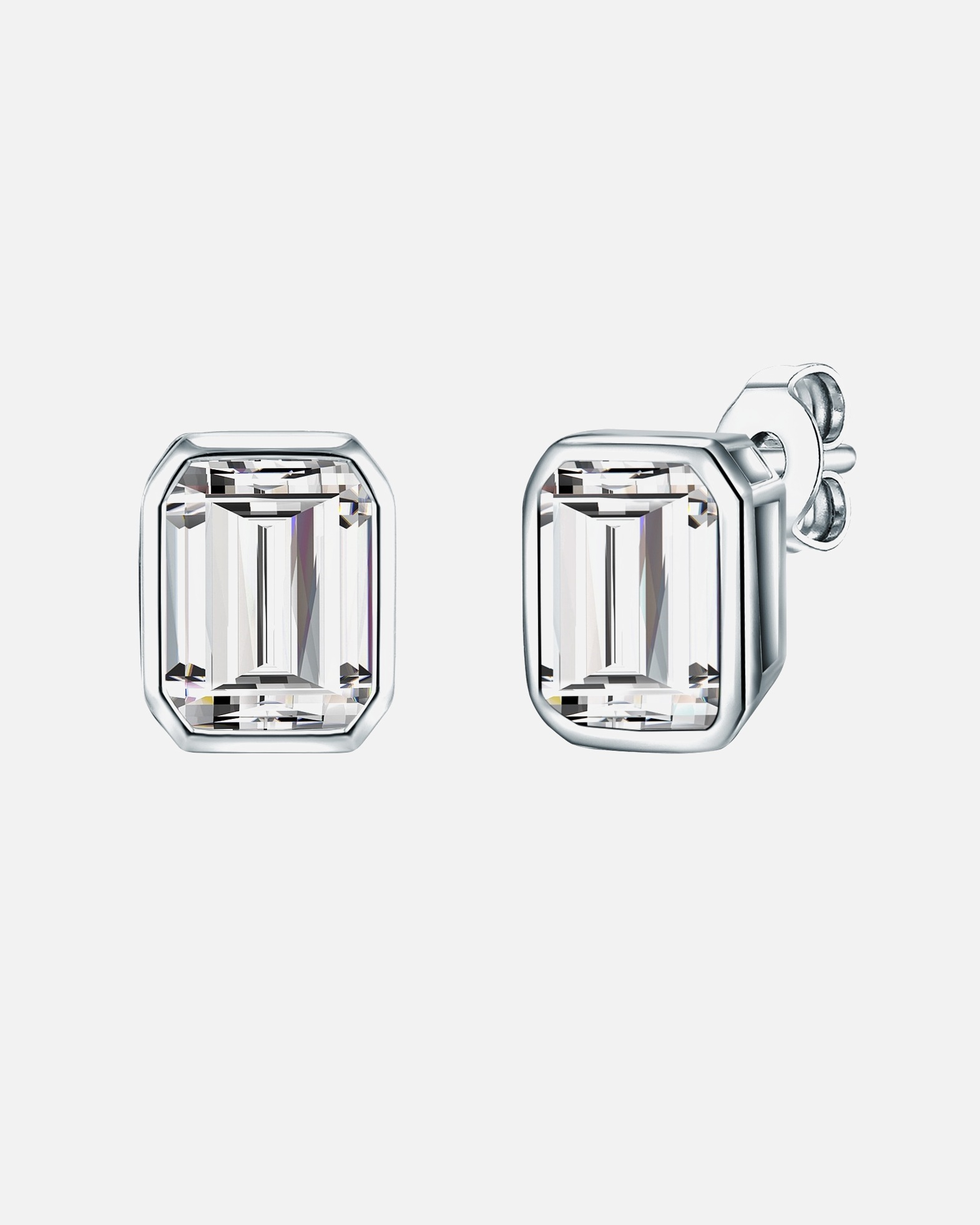 Boucle d'oreilles for FemmePuces d'oreilles en argent Argent sterling Oxyde de zirconium (CZ) en Argent9,6 mm