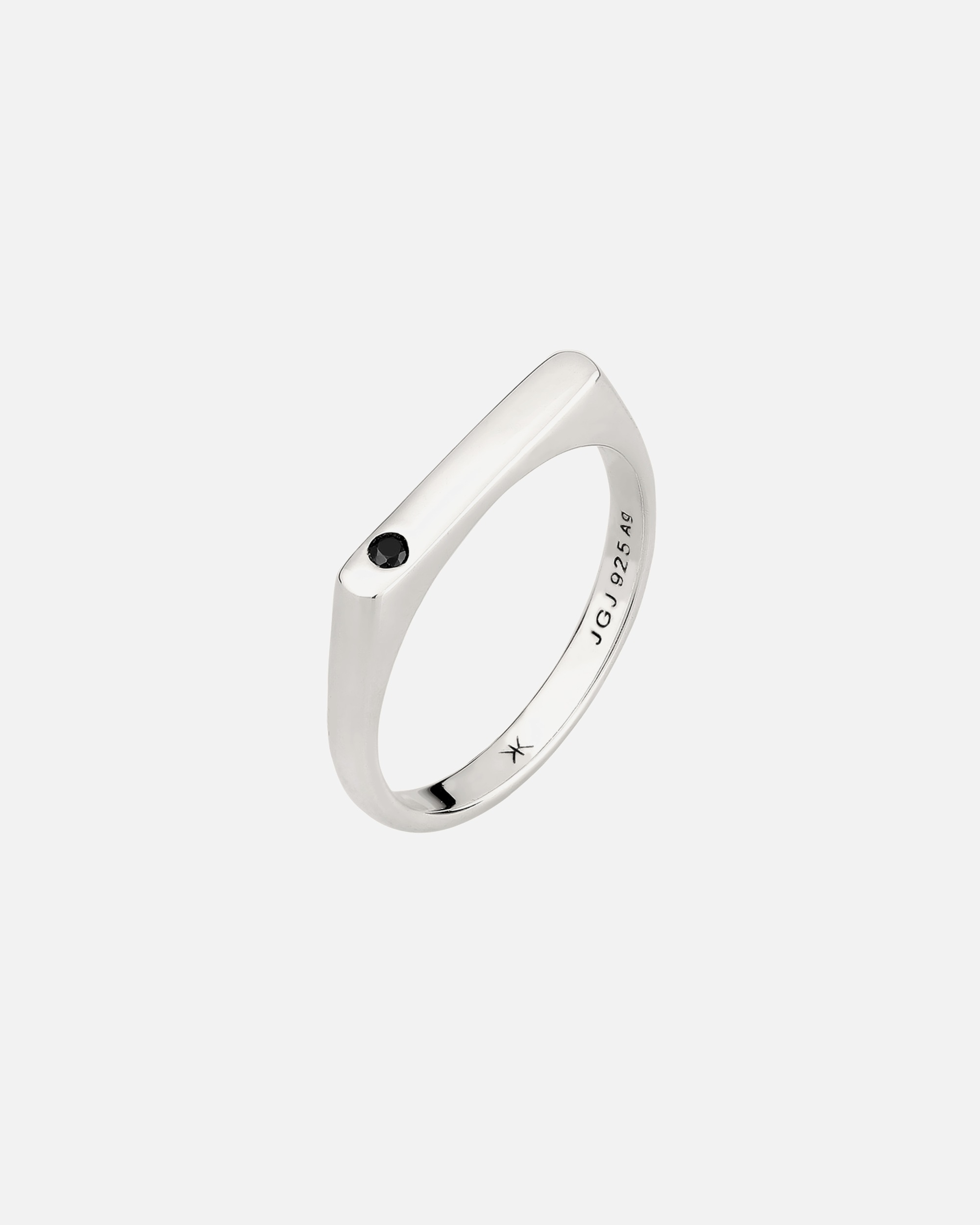 Ring für Männlich KUZZOI Siegelring Zirkonia Schwarz 925 Sterling Silber 60