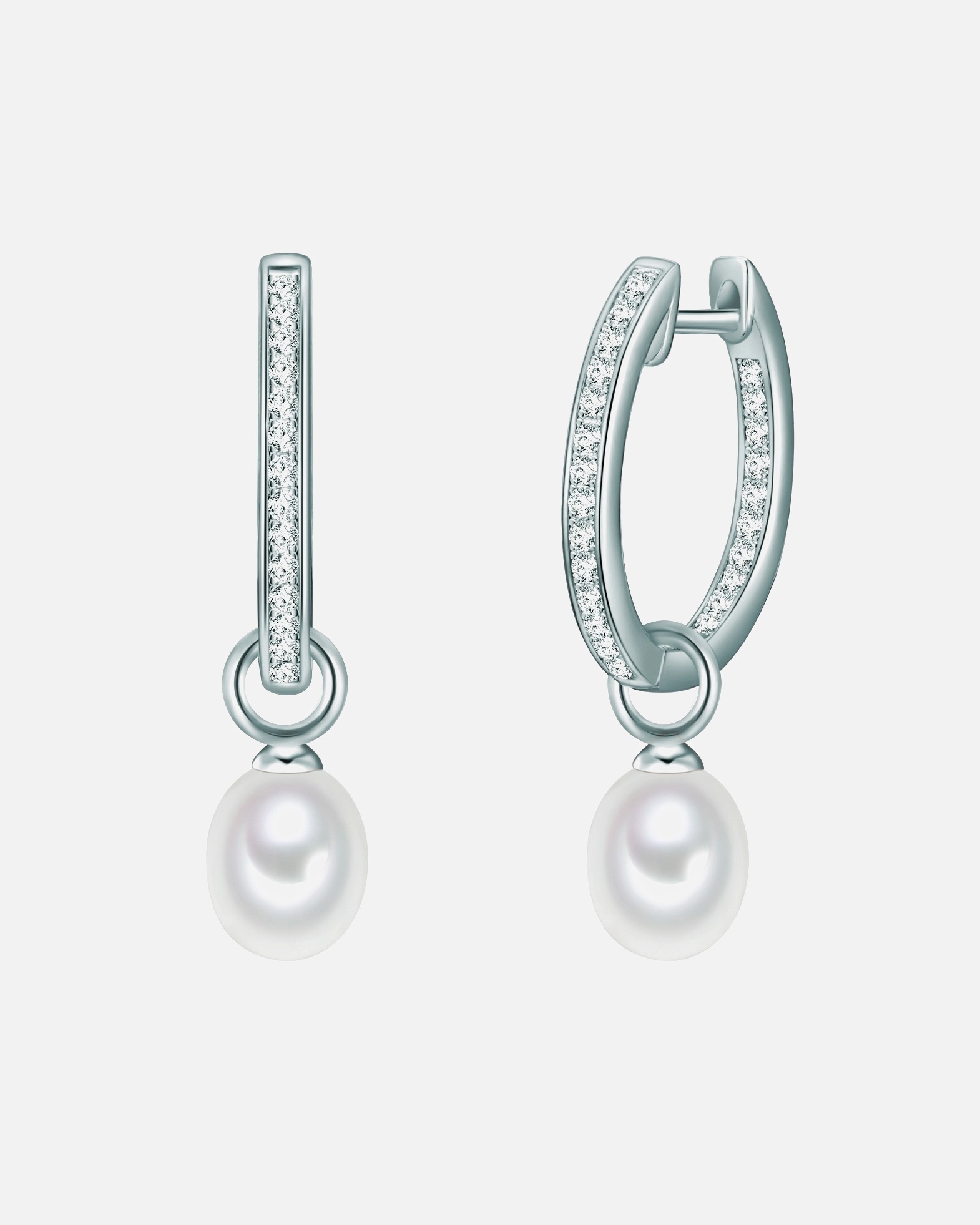 Créoles for FemmeValero PearlsCréoles en argent Argent sterling Oxyde de zirconium (CZ) Perle de culture d'eau douce en Or jaune29,4 mm