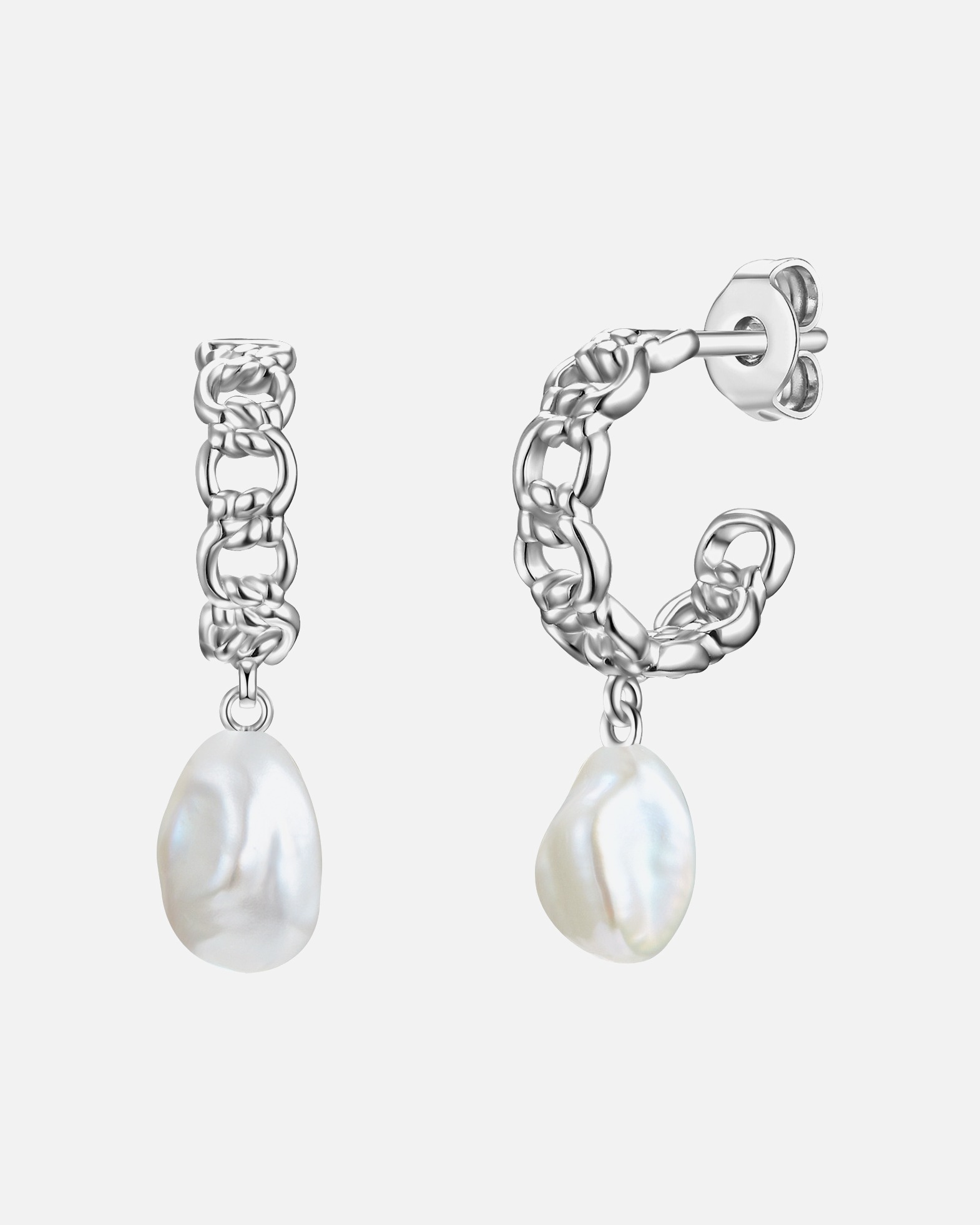 Boucle d'oreilles for FemmeCréoles en argent Argent sterling Perle de culture d'eau douce en Argent12,4 mm