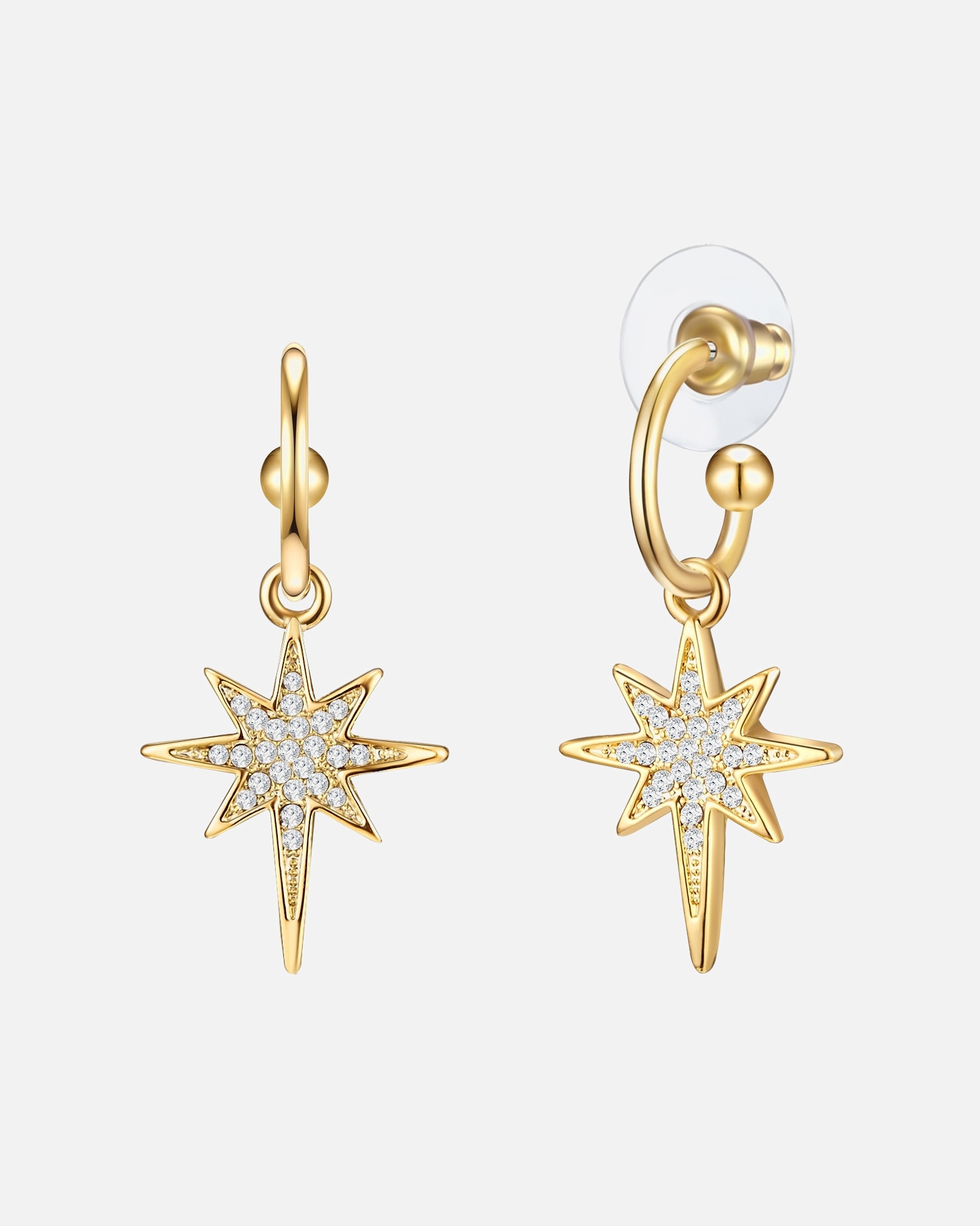 Boucle d'oreilles for FemmeLulu & JaneBoucles d'oreille tendance Étoilé Métal Verre en Or jaune35,4 mm