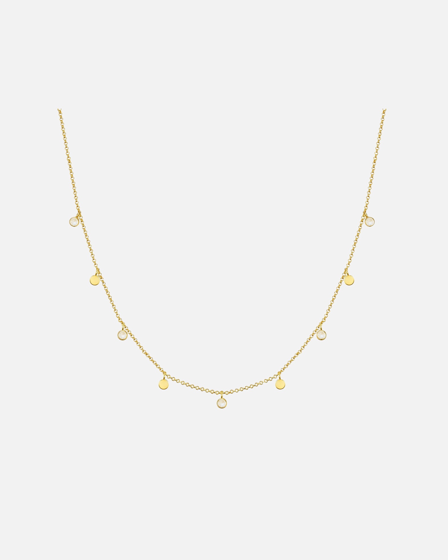 Collier for FemmeGlanzstücke MünchenCollier en argent Argent sterling Pierre de lune en Or jaune40,0 cm Basiskette + 5,0 cm Verlängerung