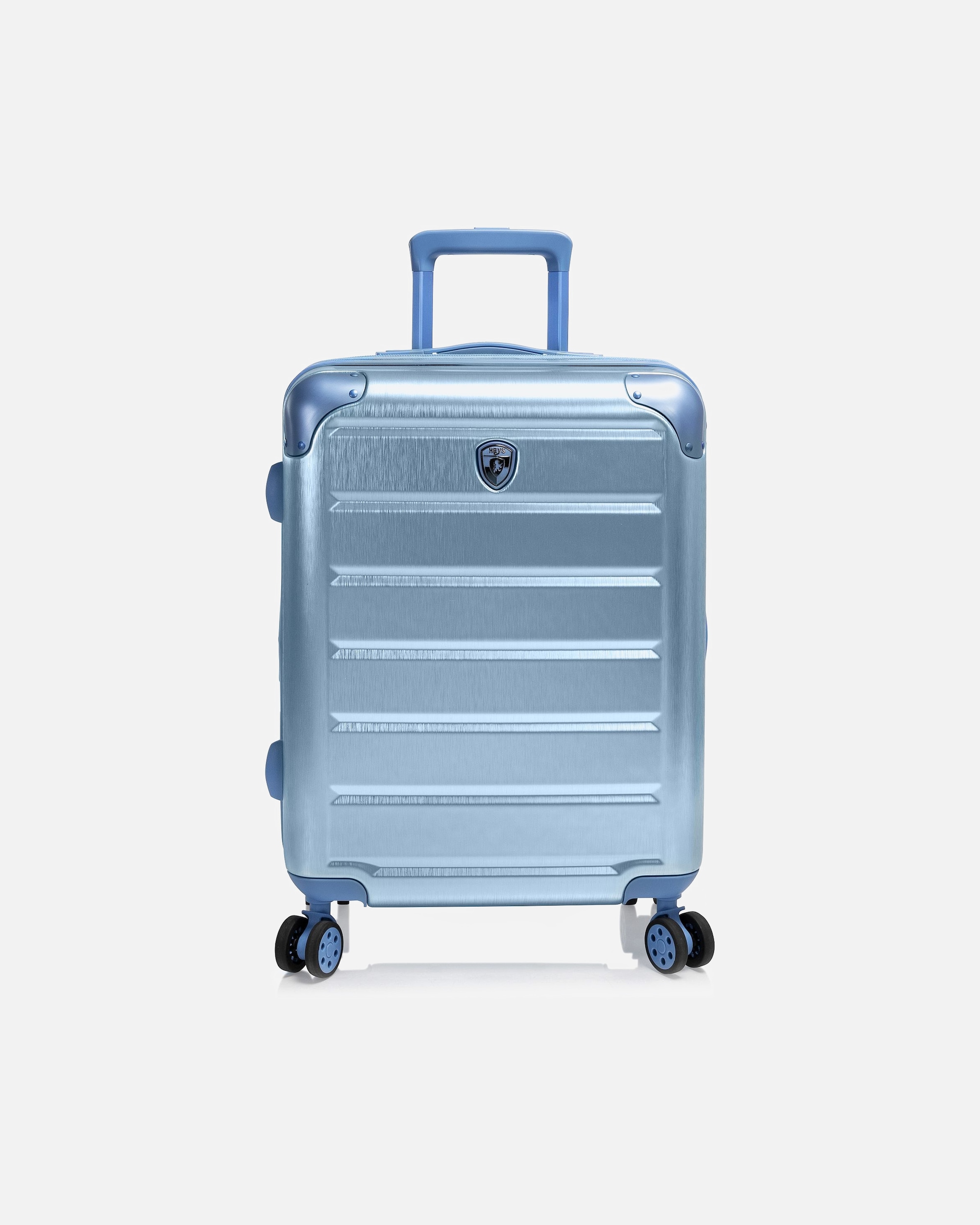 Handgepäckkoffer für Männlich Heys Alumix 4 Rollen Kabinentrolley S 55 cm mit Dehnfalte icy blue