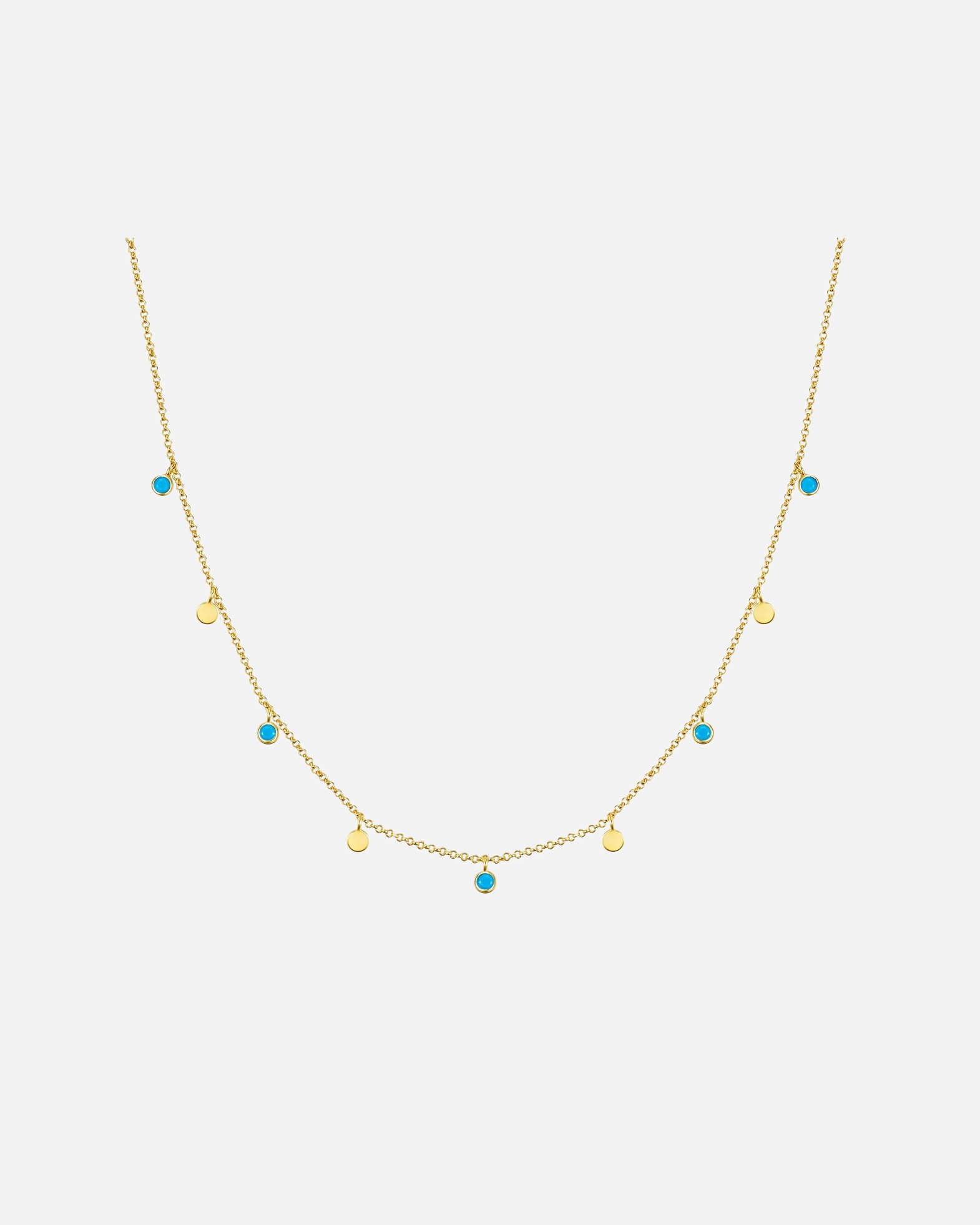 Collier for FemmeCollier en argent Argent sterling Turquoise en Or jaune40,0 cm Basiskette + 5,0 cm Verlängerung
