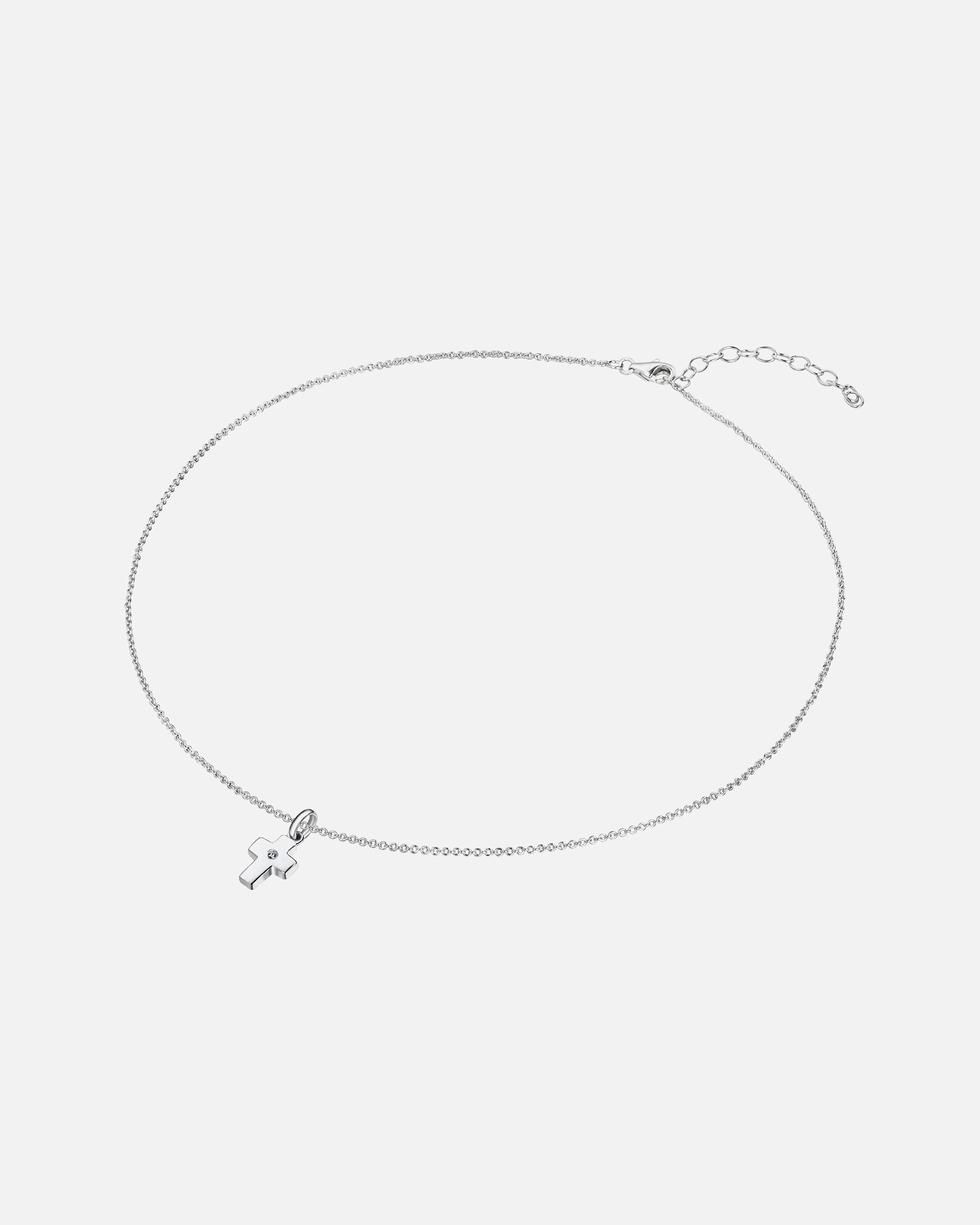 Collier for FemmeLulu & JaneChaîne Croix Argent sterling Diamant en Argent50 cm + 5 cm