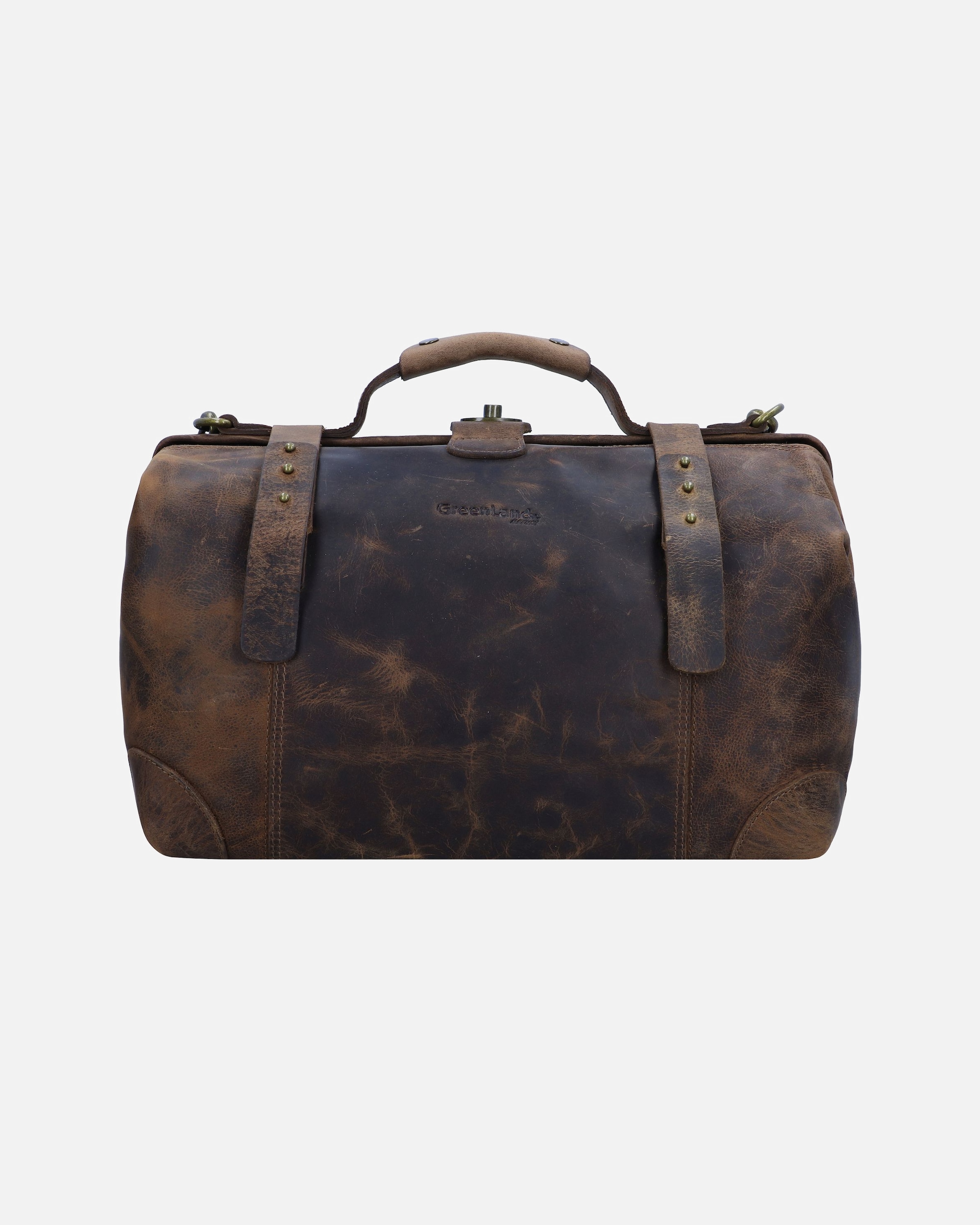 Koffer für Männlich Greenland Classic Bügeltasche Doktorkoffer Leder 41 cm brown