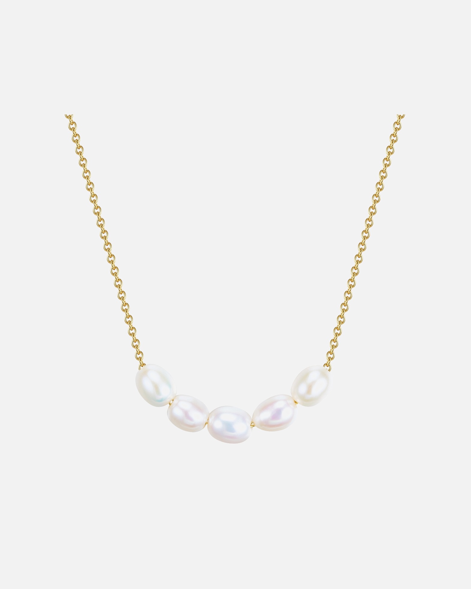 Collier for FemmeCollier en argent Argent sterling Perle de culture d'eau douce en Or jaune40,0 cm Basiskette + 5,0 cm Verlängerung