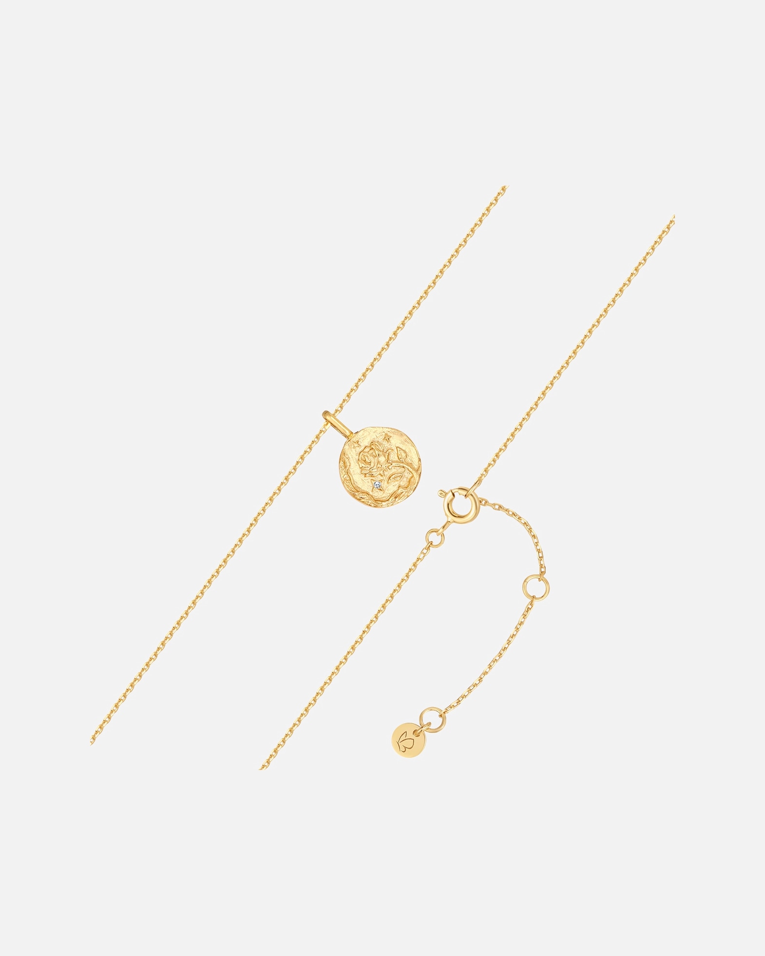 Collier for FemmeGlanzstücke MünchenChaîne Fleur de naissance de Juin Rose en Argent sterling en Or jaune40,0 cm Basiskette + 5,0 cm Verlängerung