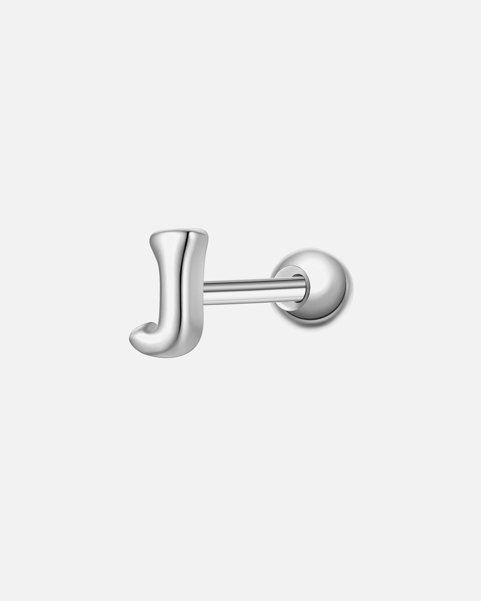 Boucle d'oreilles for FemmePiercing Lettre J en argent sterling en argent4,4 mm