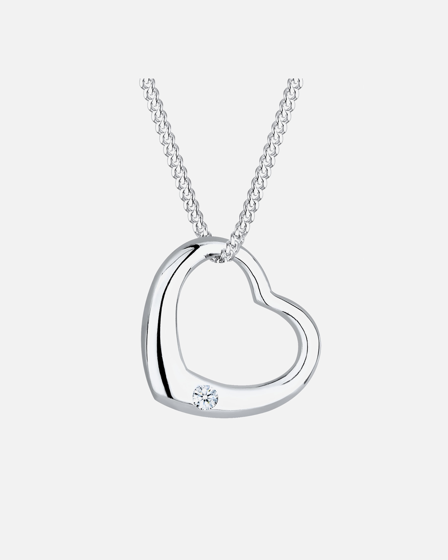 Halskette für Weiblich Elli DIAMONDS Herz Liebe Diamant (0.03 ct.) 925 Silber 45