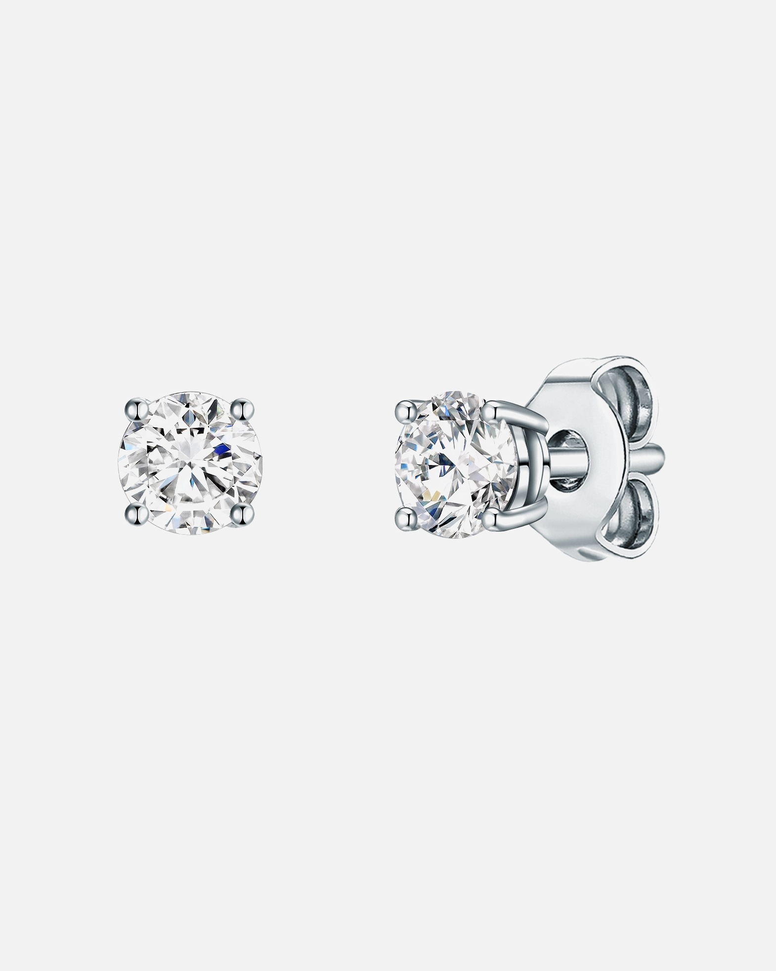 Boucle d'oreilles for FemmePuces d'oreilles en argent Argent sterling Oxyde de zirconium (CZ) en Argent3,9 mm