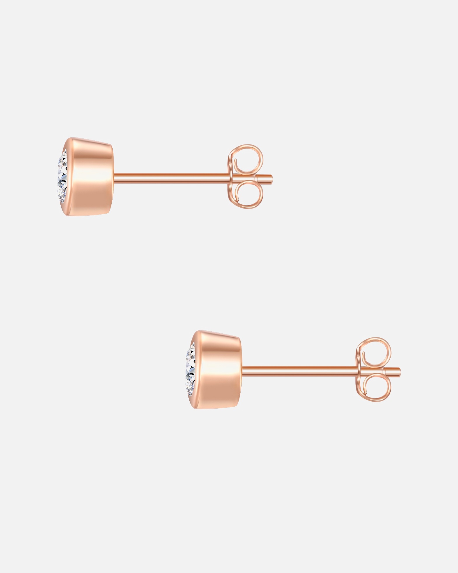 Boucle d'oreilles for FemmeRafaela DonataPuces d'oreilles en argent Argent sterling Oxyde de zirconium (CZ) en Or rose5,0 mm