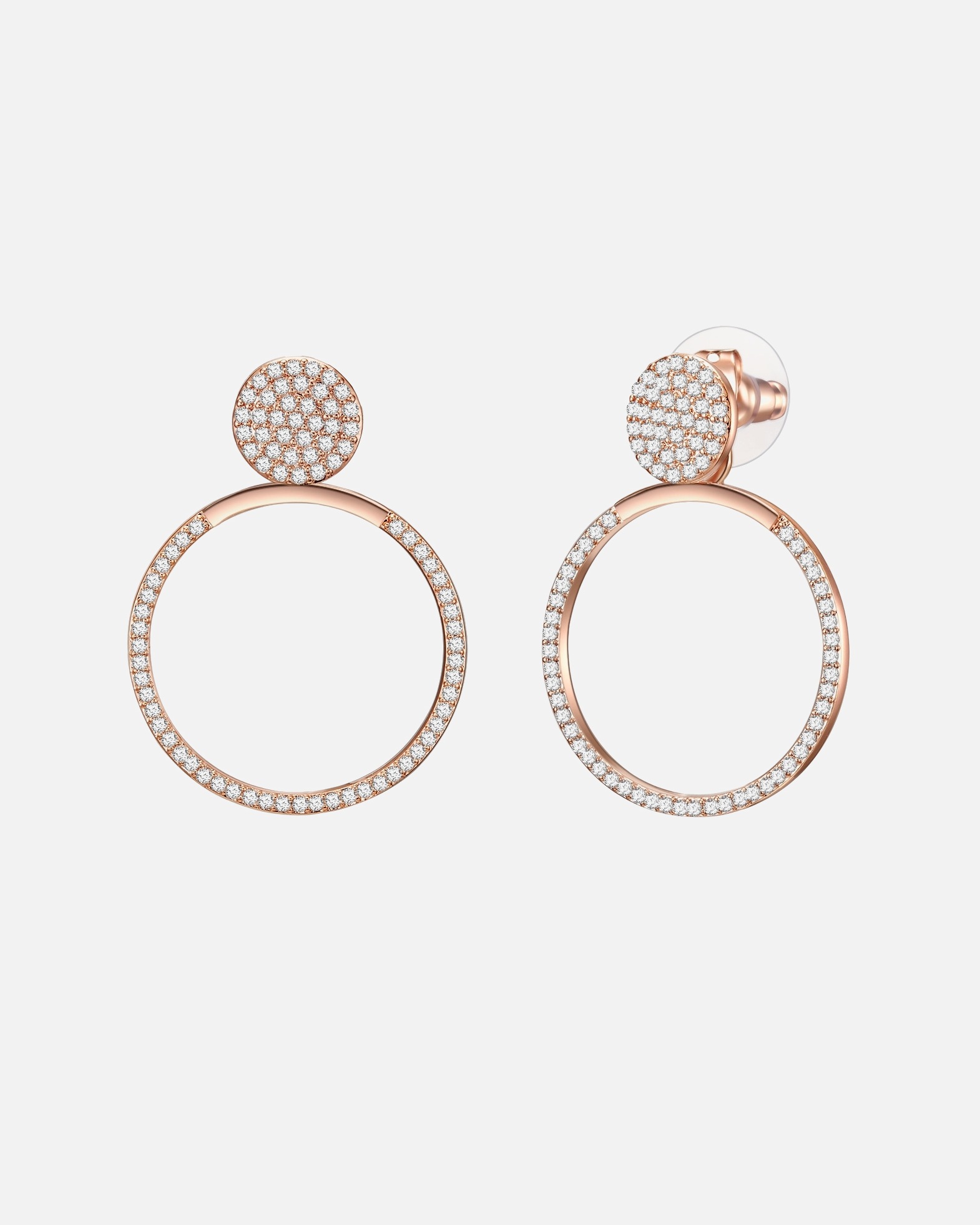 Boucle d'oreilles for FemmeBoucles d´oreilles Cercle Laiton Oxyde de zirconium (CZ) en Or rose29,4 mm