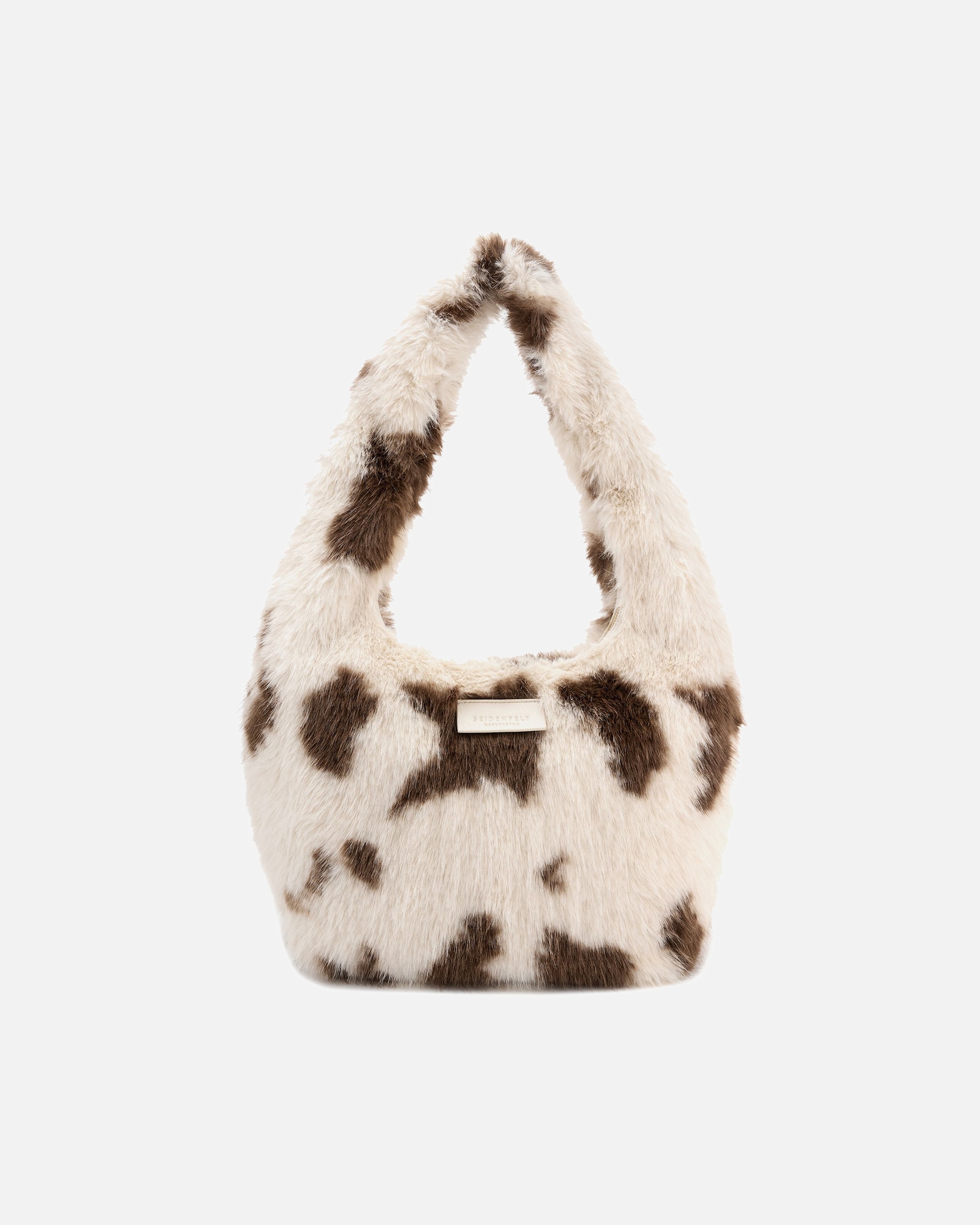 Tasche für Weiblich Seidenfelt Letje Schultertasche 47 cm cow white & brown