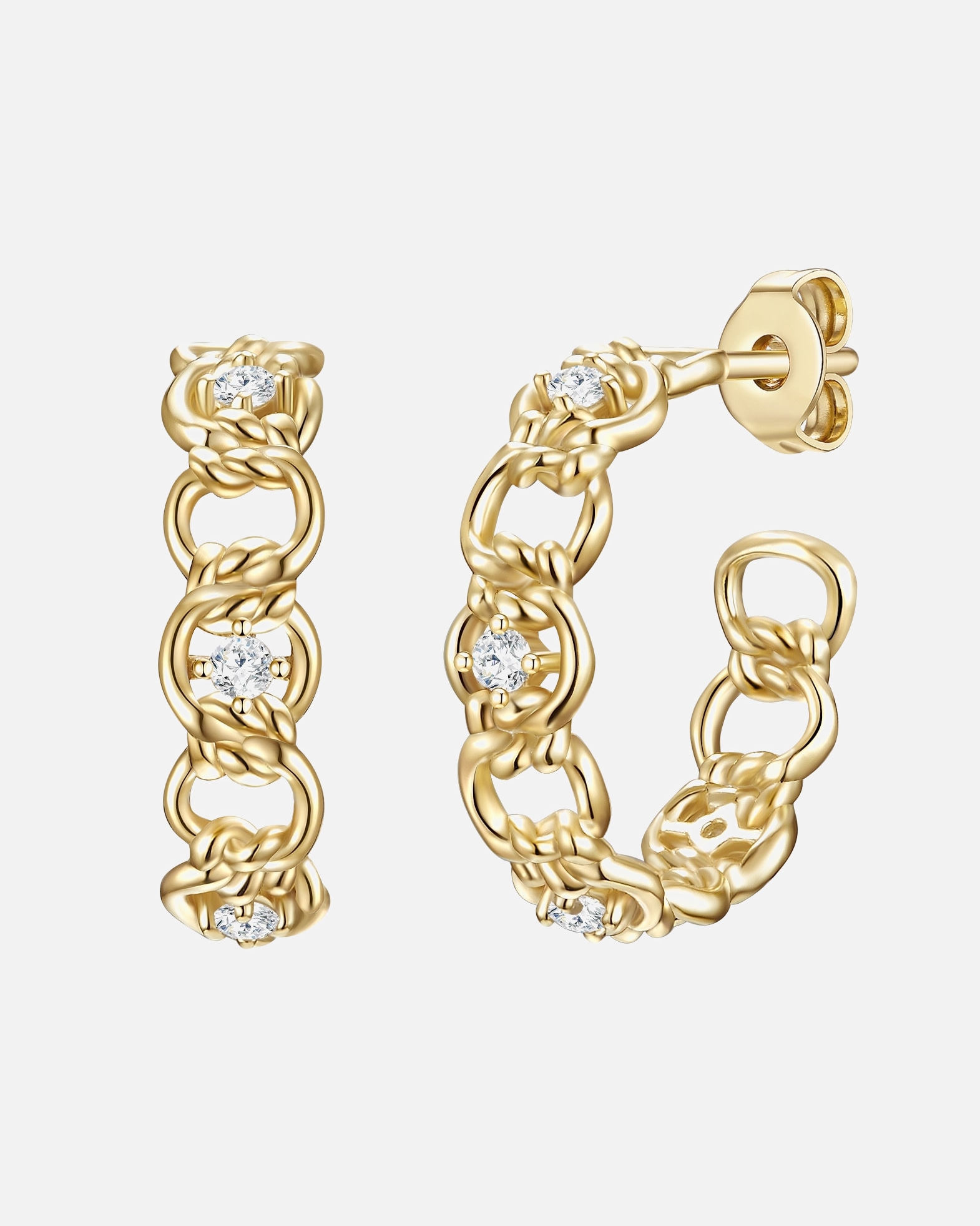 Boucle d'oreilles for FemmeGlanzstücke MünchenCréoles en argent Argent sterling Oxyde de zirconium (CZ) en Or jaune19,2 mm