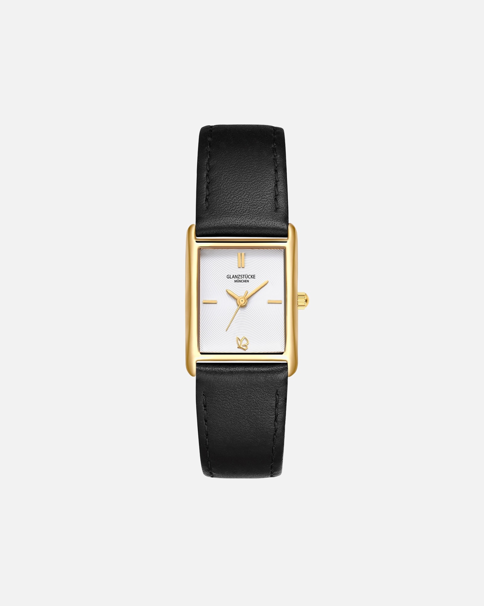 Uhr für Weiblich Armband-Uhr aus Echtleder in schwarz 22,0x30,0 mm