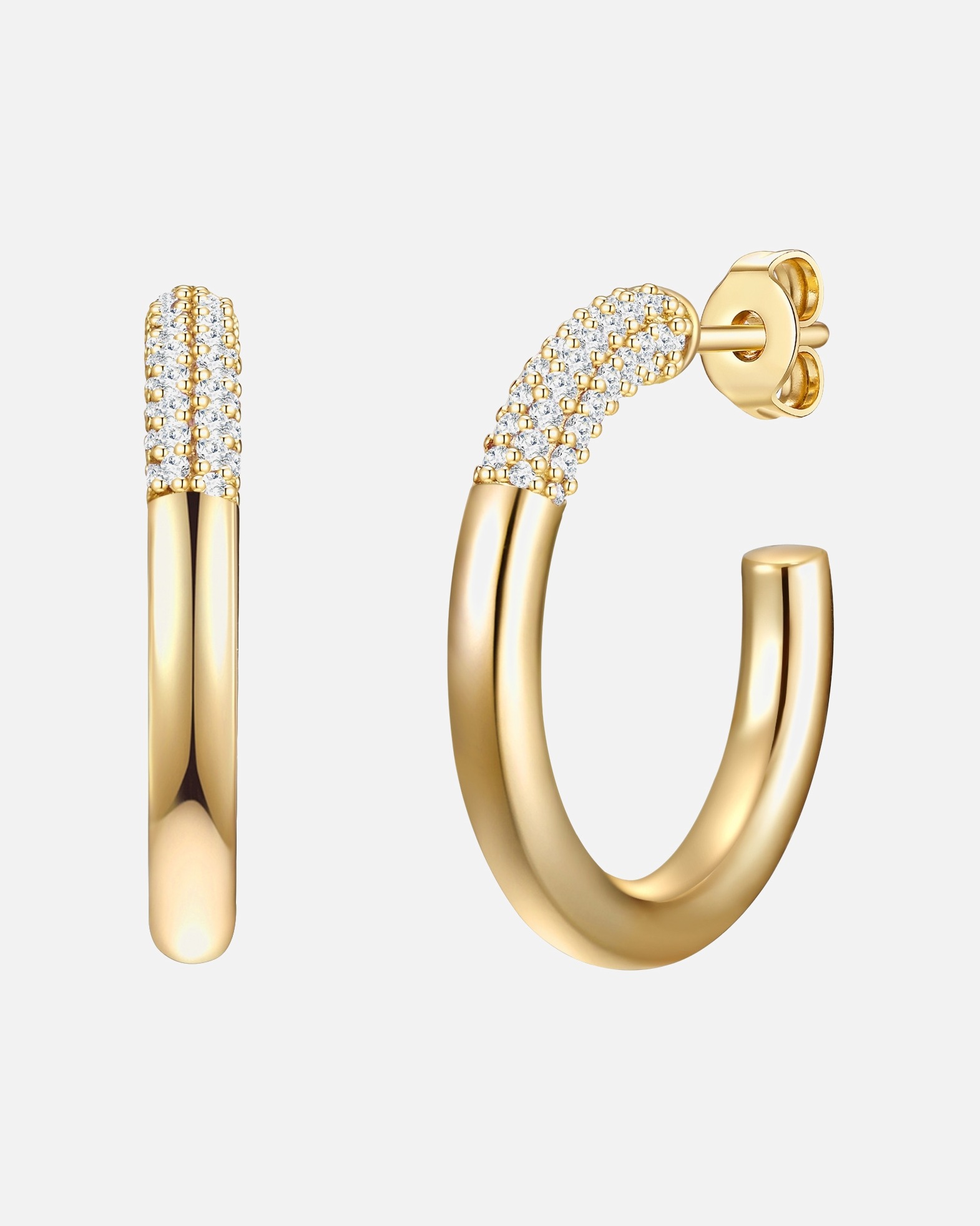 Créoles for FemmeGlanzstücke MünchenCréoles en argent Argent sterling Oxyde de zirconium (CZ) en Or jaune23,1 mm