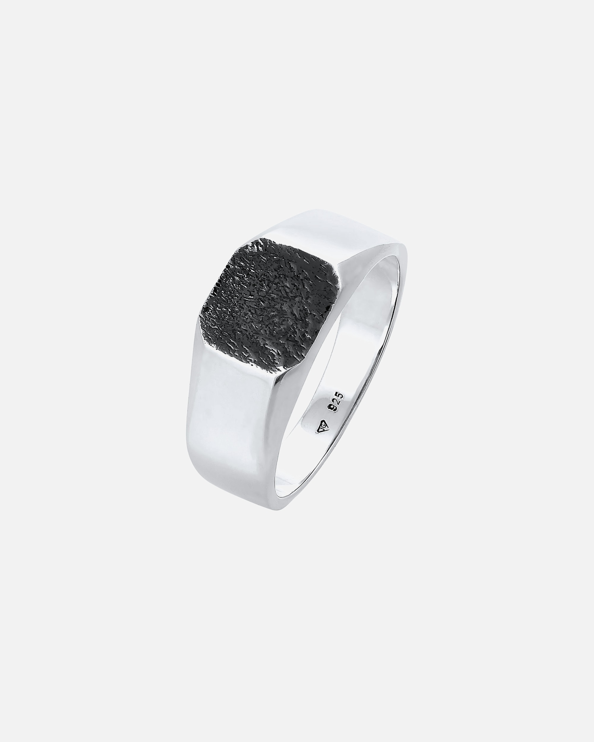 Ring für Männlich KUZZOI Basic Siegelring Herren Quadrat Matt 925 Silber 54
