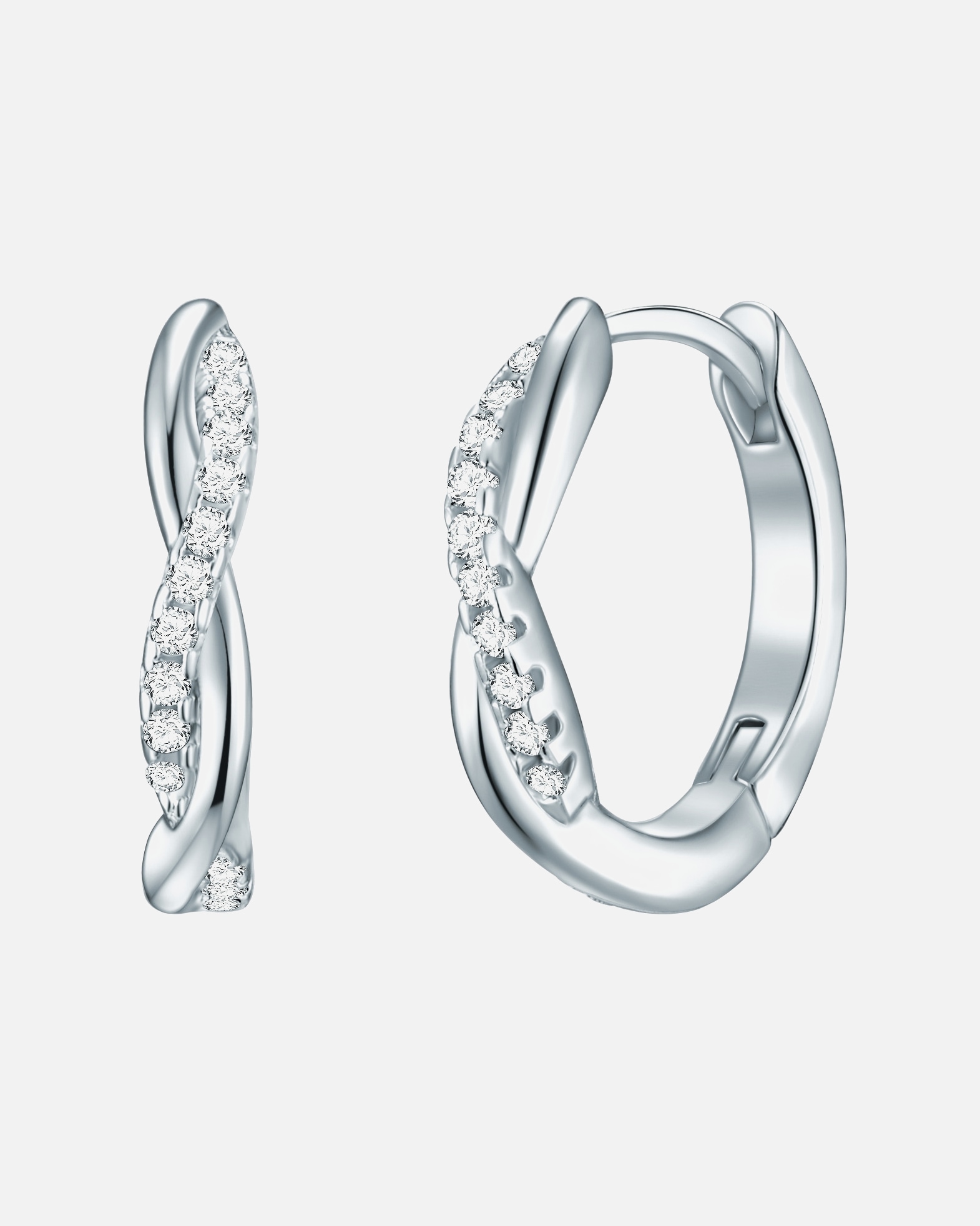 Créoles for FemmeRafaela DonataCréoles en argent Argent sterling Oxyde de zirconium (CZ) en Argent16,1 mm