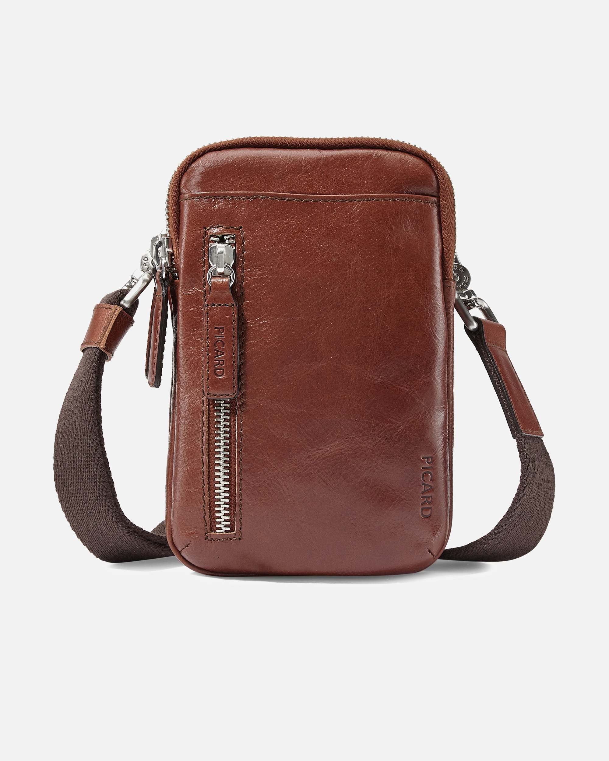 Tasche für Männlich Picard Buddy Handytasche Leder 12 cm cognac