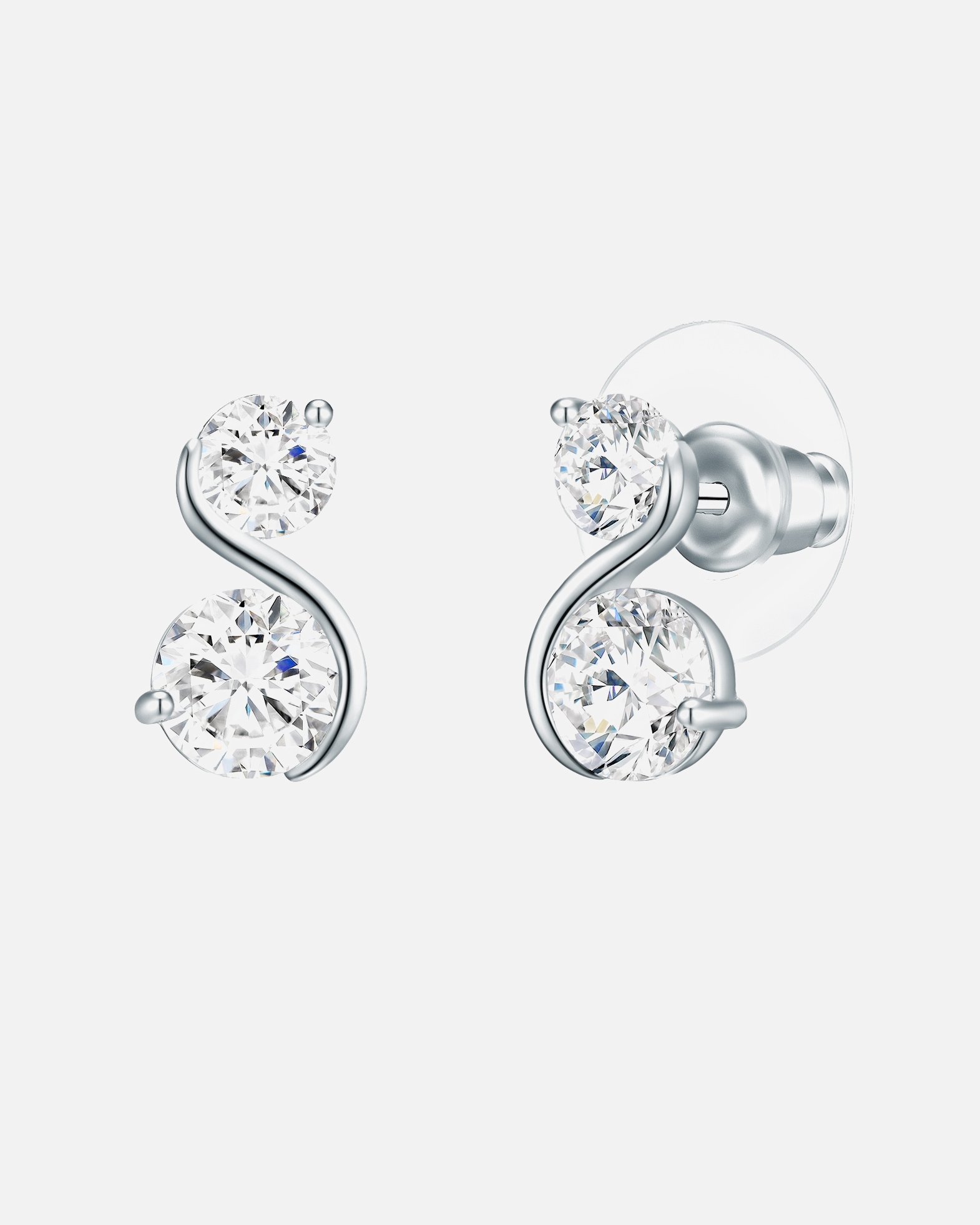 Boucle d'oreilles for FemmeLulu & JaneBoucles d´oreilles Alliage de fer Oxyde de zirconium (CZ) en Argent13,0 mm