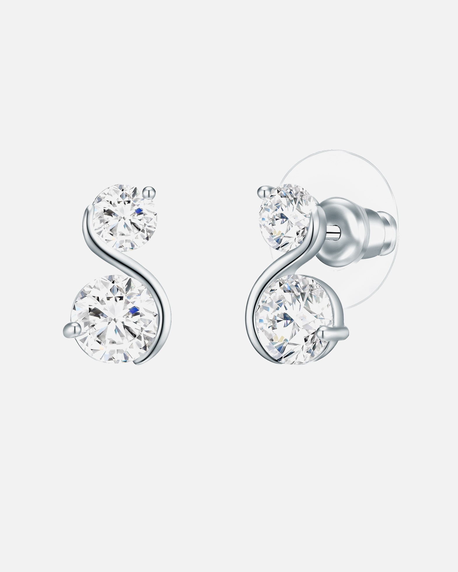 Boucle d'oreilles for FemmeLulu & JaneBoucles d´oreilles Alliage de fer Oxyde de zirconium (CZ) en Argent13,0 mm