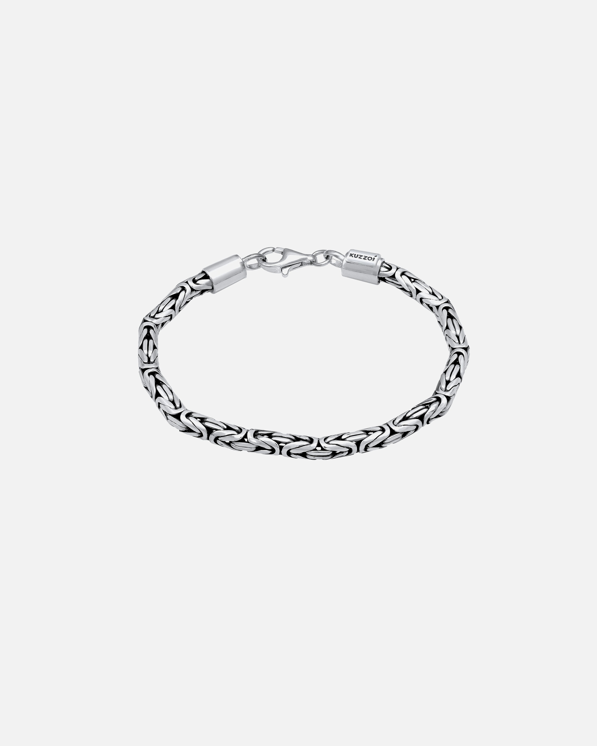 Armband für Männlich KUZZOI Basic Männer Königskette Oxidiert 925 Silber 21