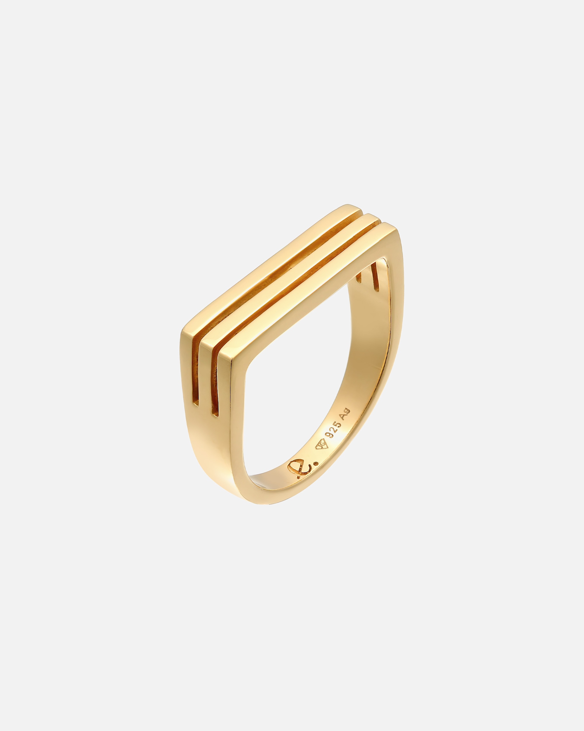 Ring für Weiblich Elli PREMIUM Elli PREMIUM Ring Siegelring Rechteck Unisex 925 Silber rhodiniert 66