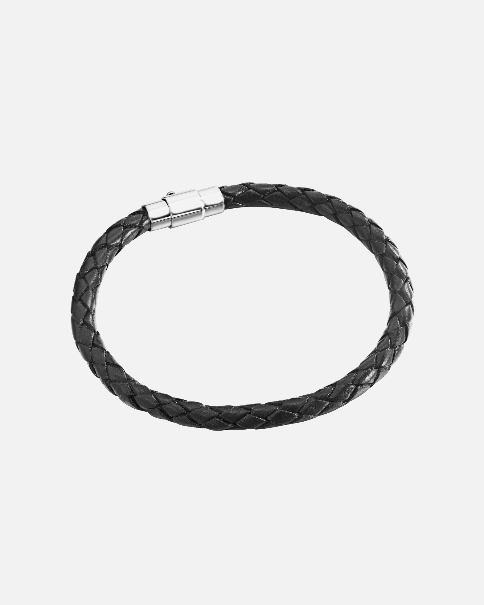 Bracelet for FemmeBracelet cuir nappa Cuir véritable en Noir22 cm