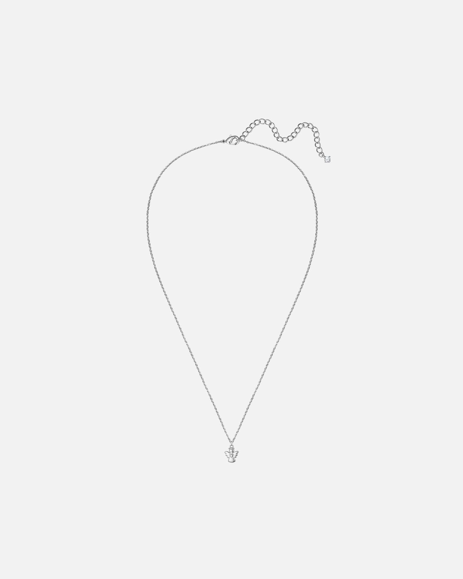 Halskette für Weiblich Lulu & Jane Halskette Engel aus Messing in silber mit Zirkonia 40,0 cm Basislänge + 7,0 cm Verlängerung