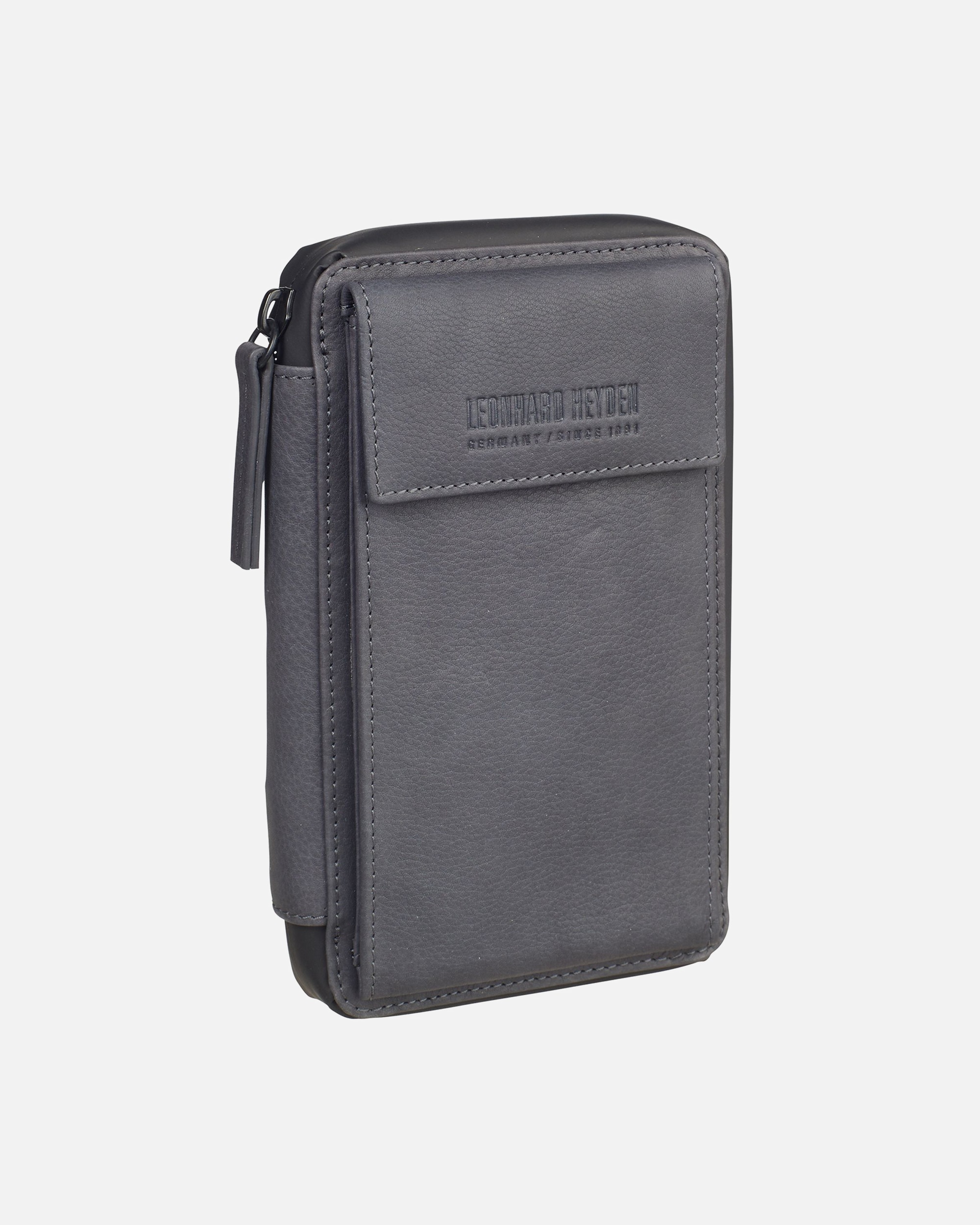 Handy Accessoire für Unisex Leonhard Heyden Den Haag Handytasche Leder 11 cm grau