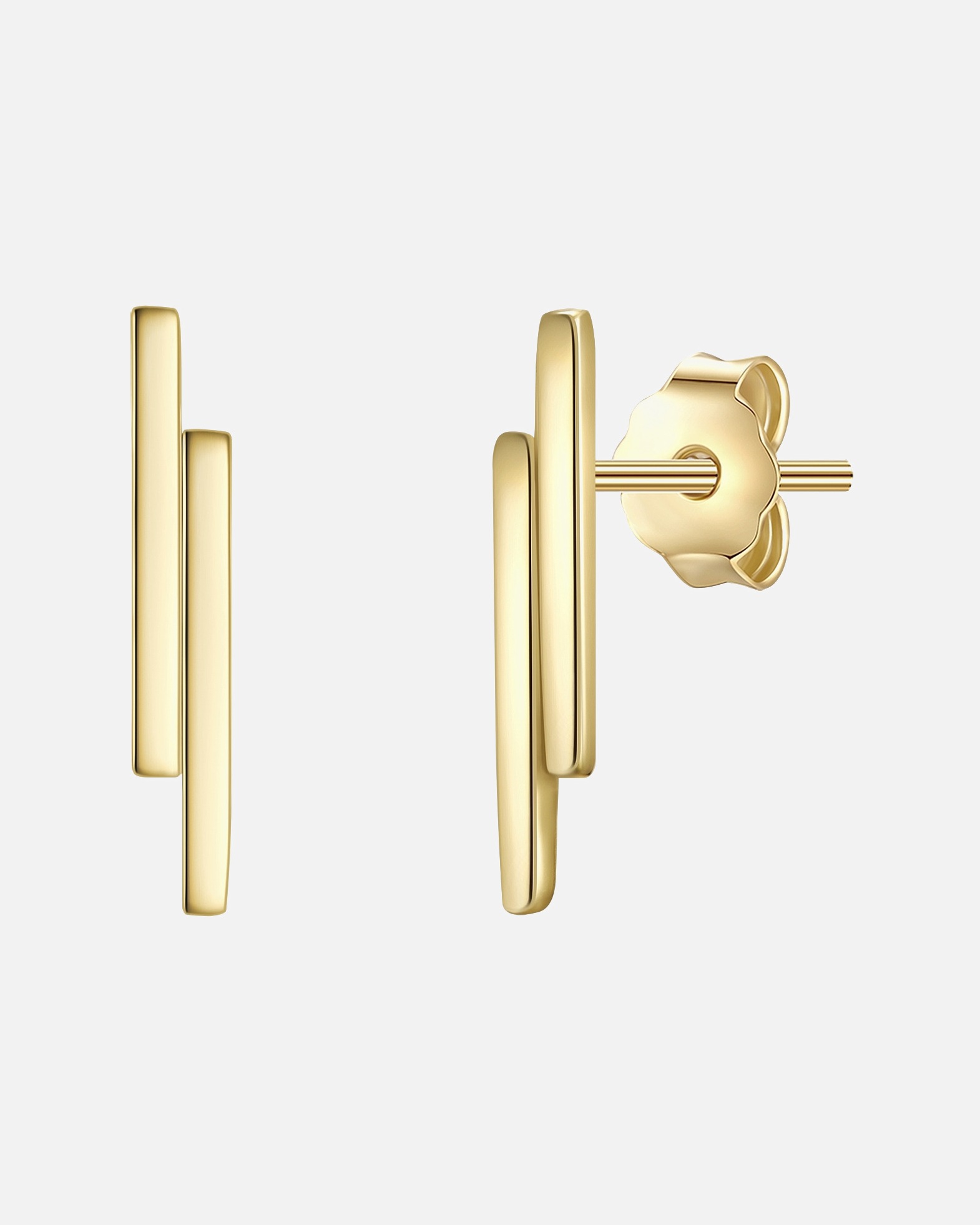 Boucle d'oreilles for FemmePuces d'oreilles en argent Argent sterling en Or jaune11,5 mm