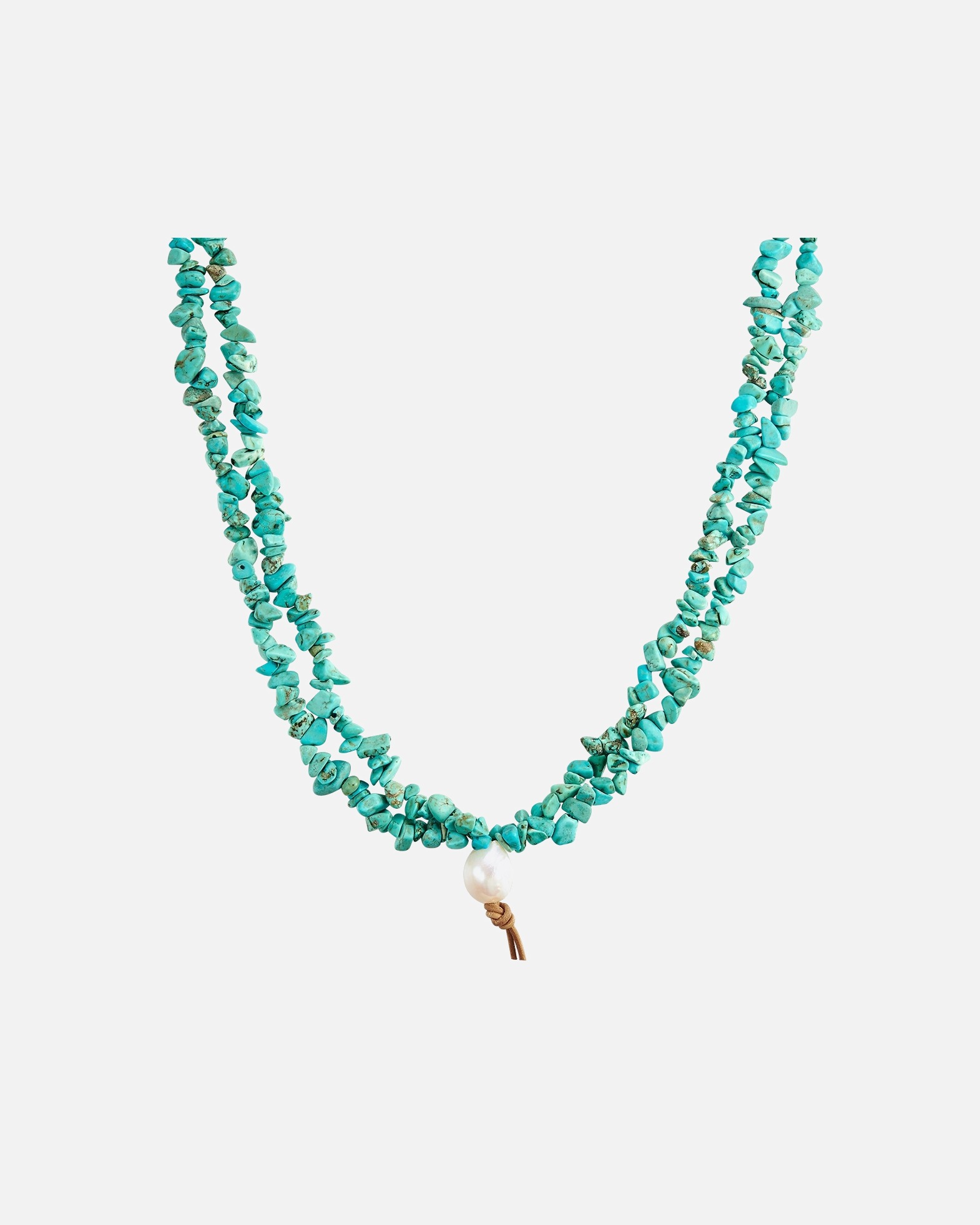 Collier for FemmeCollier de pierres précieuses Turquoise reconstituée Turquoise reconstituée Perle de culture d'eau douce en Turquoise45,0 cm